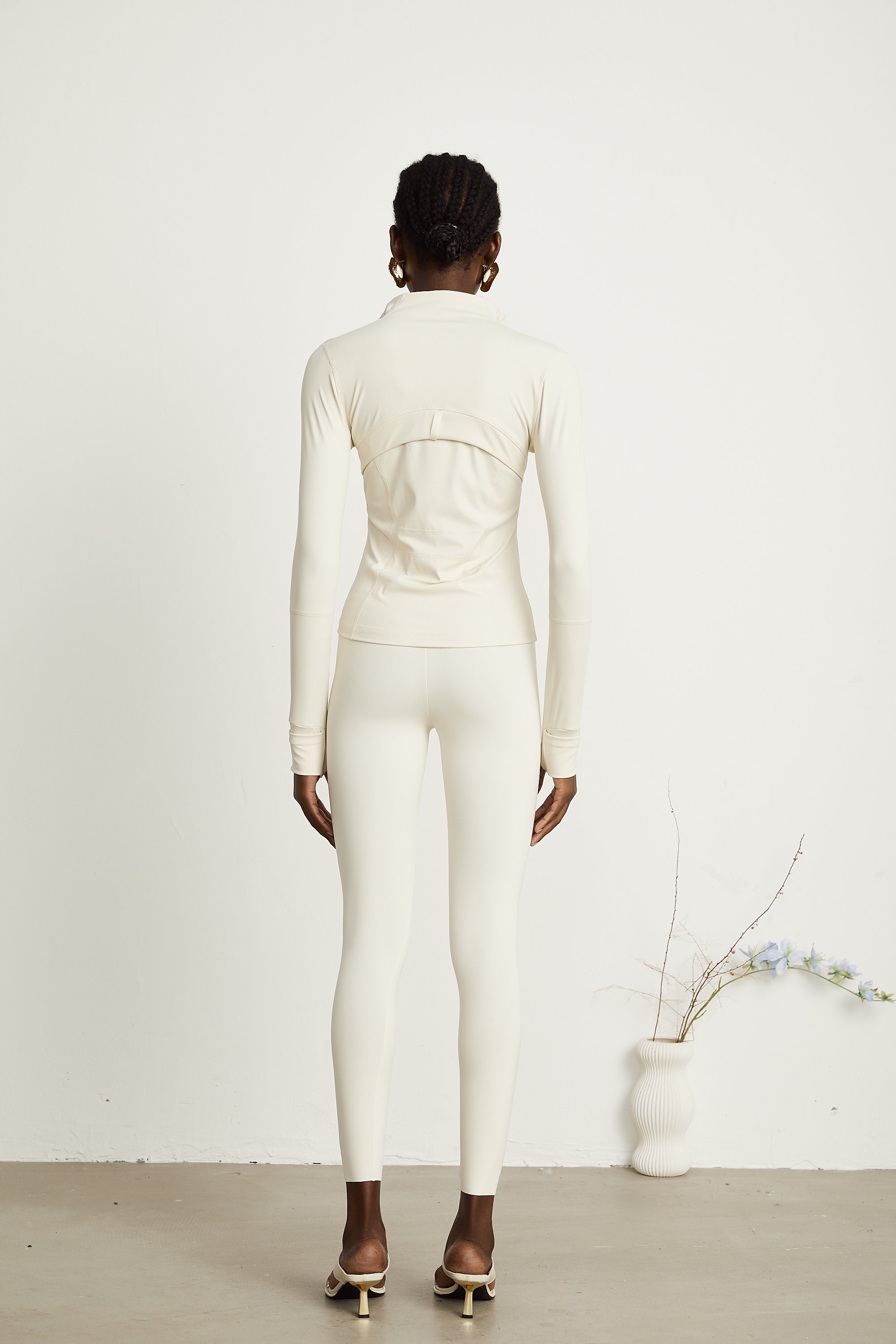 Noele white full-zip define jacket