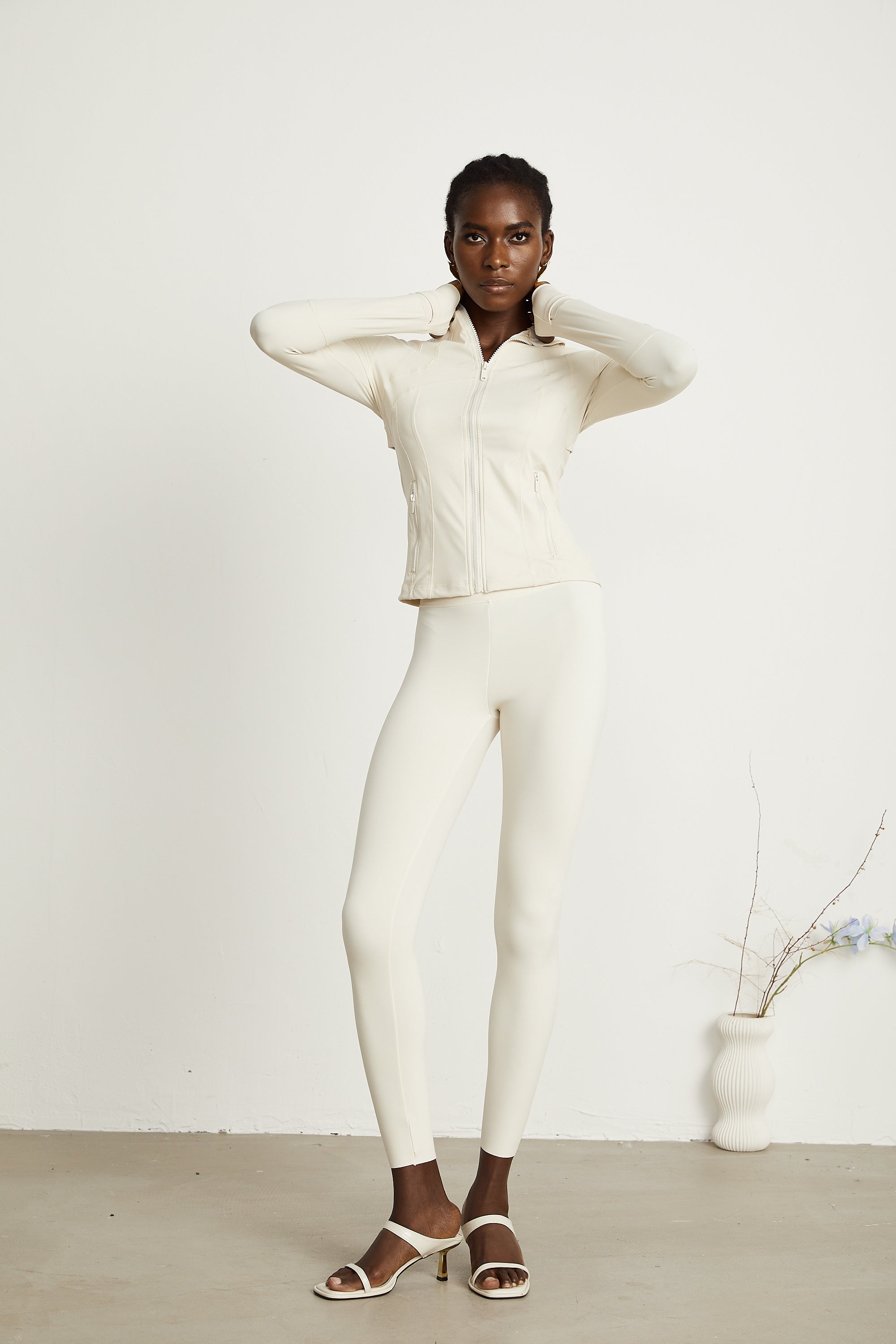 Noele white full-zip define jacket