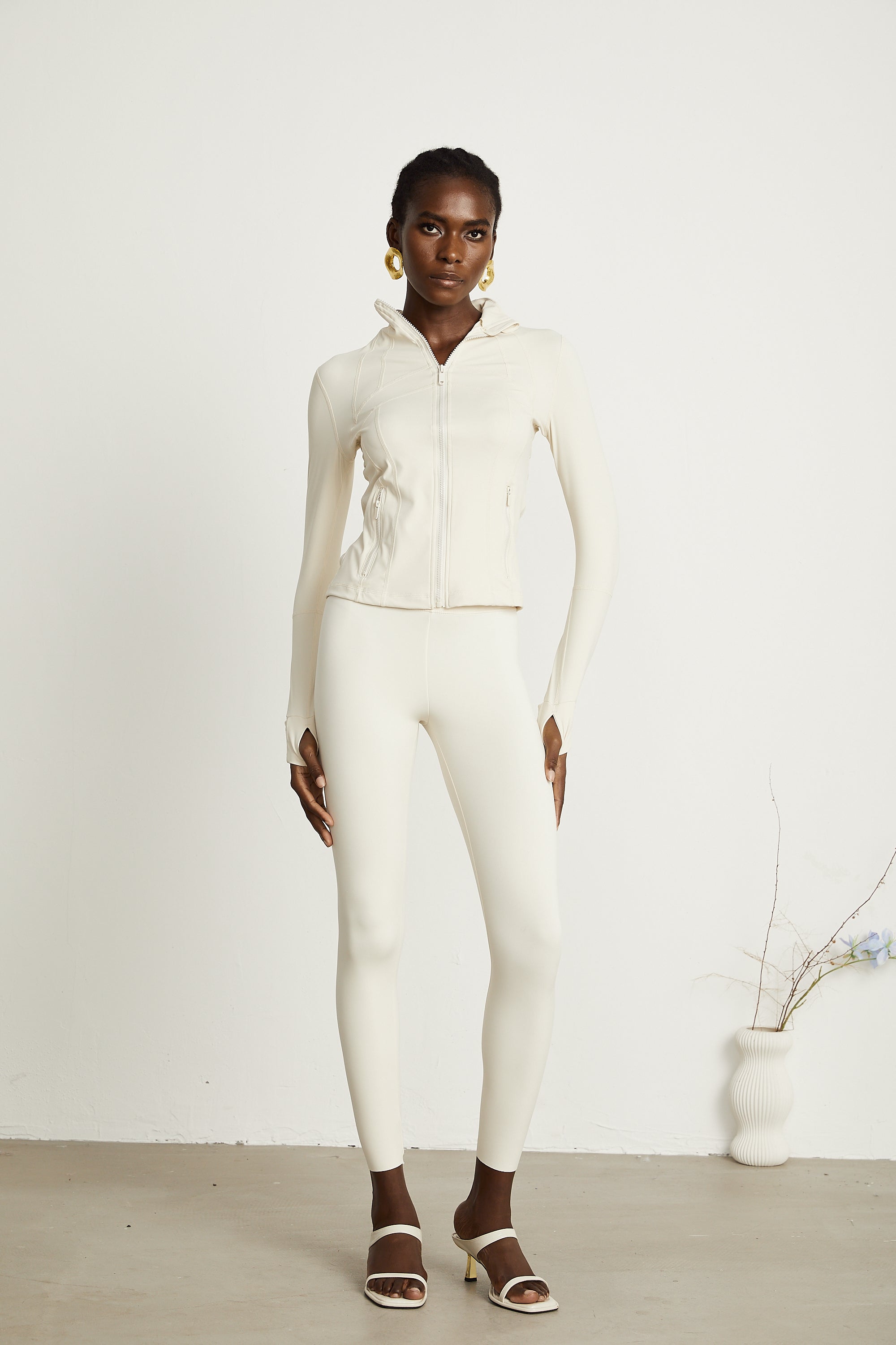 Noele white full-zip define jacket