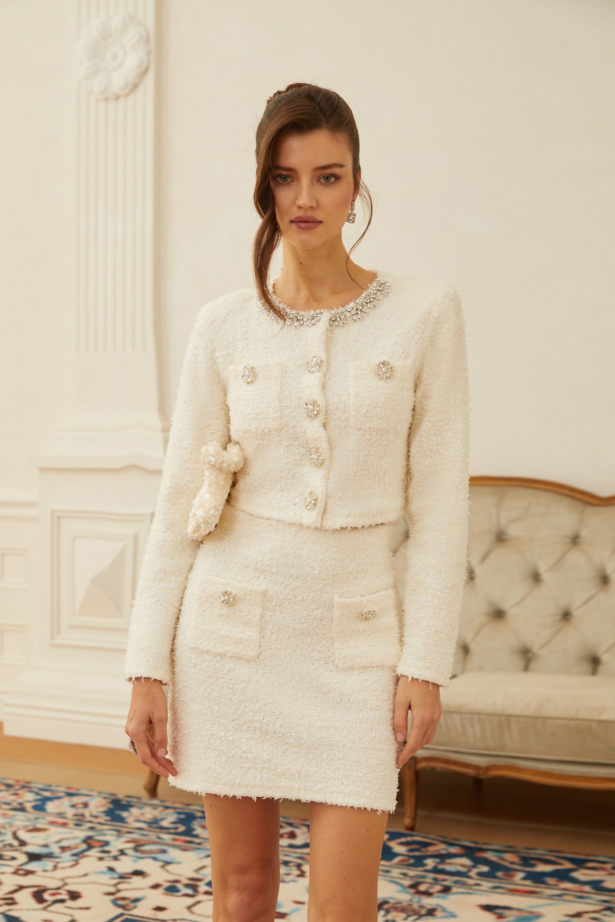 CARLA Tweed Jacket 白　サイズ2 31mHHSa7uwL.jpg