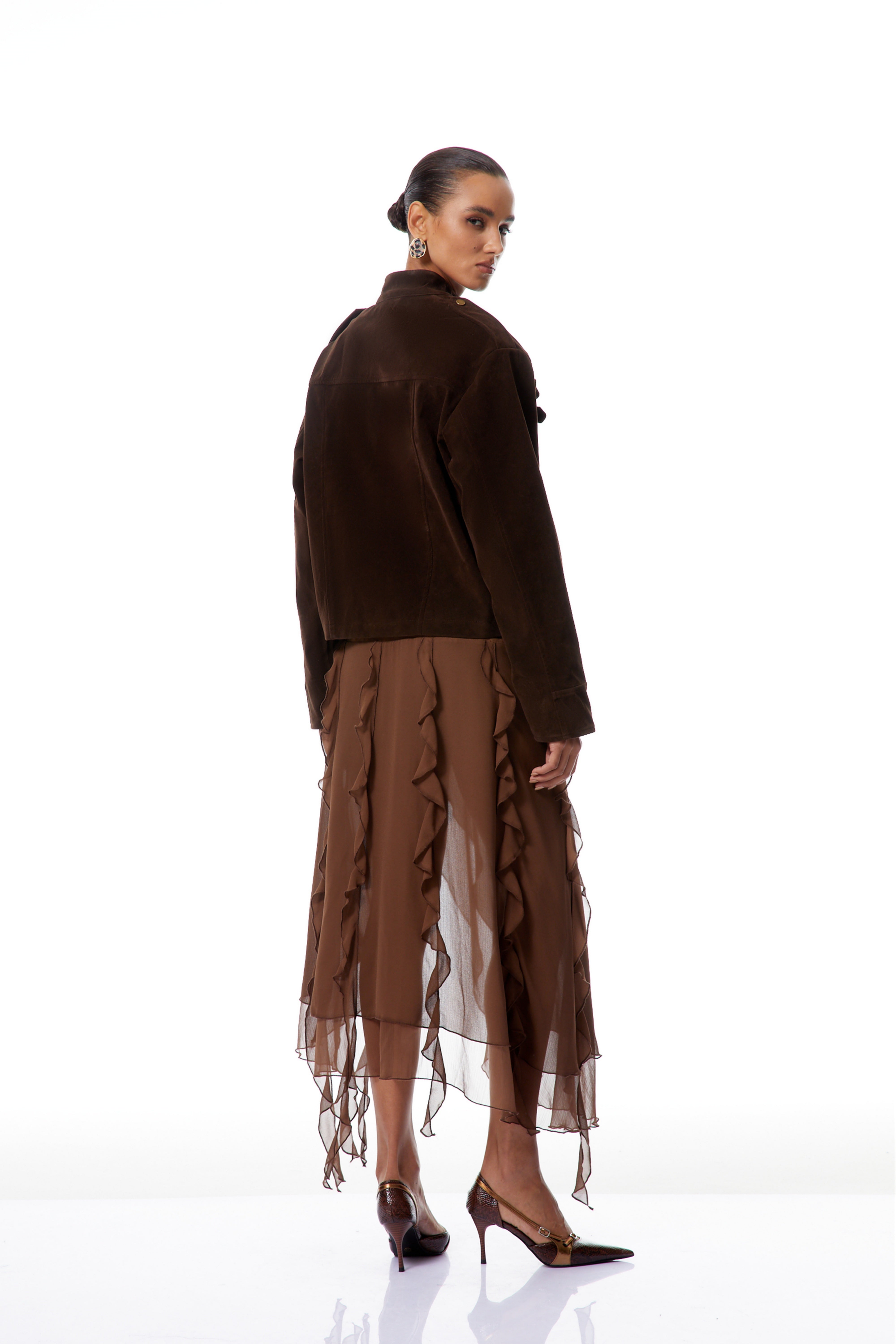 Madeline Brown Wildlederjacke mit Schnallendetail