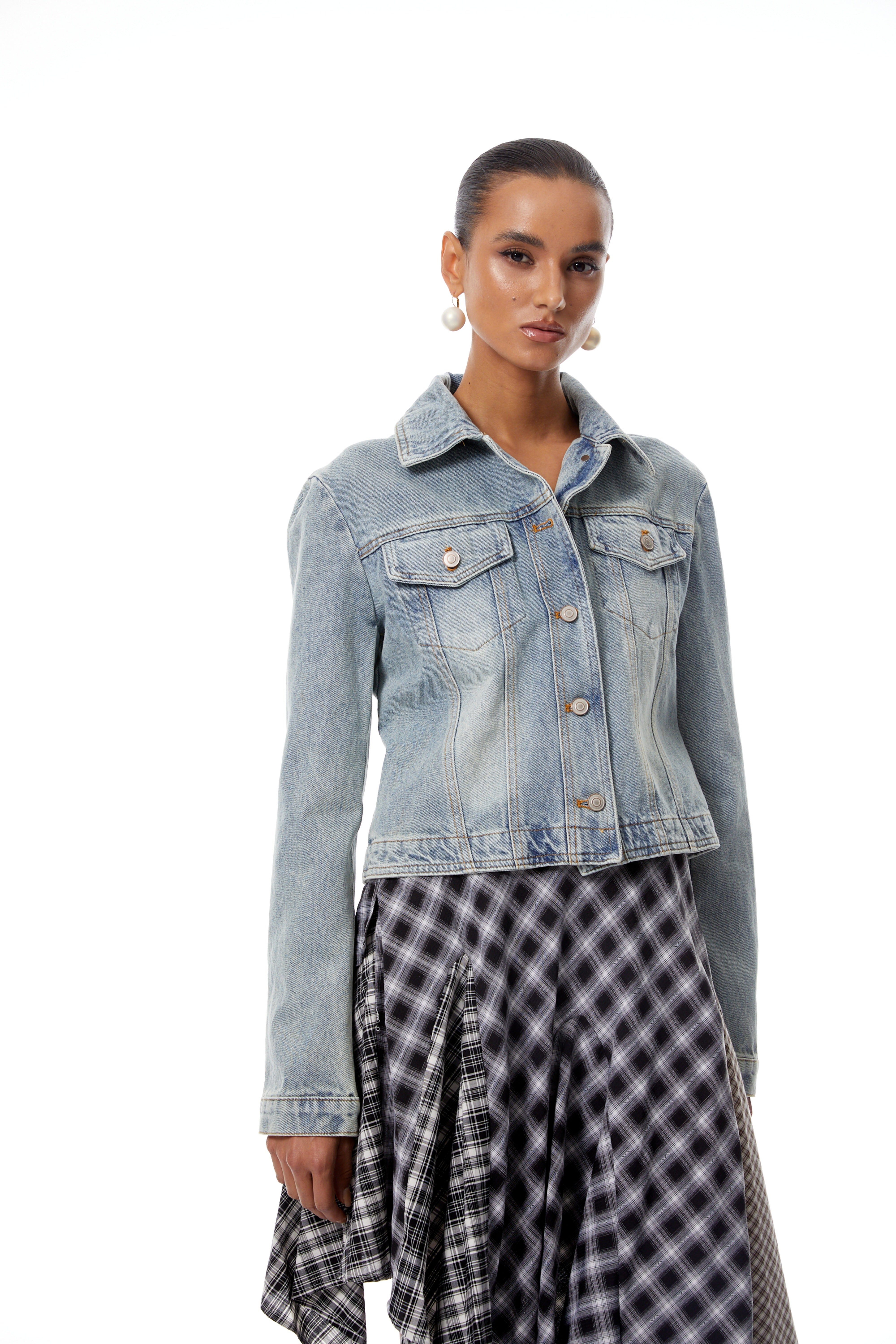 Zadie Blue Lace Up Denim Short Jacket