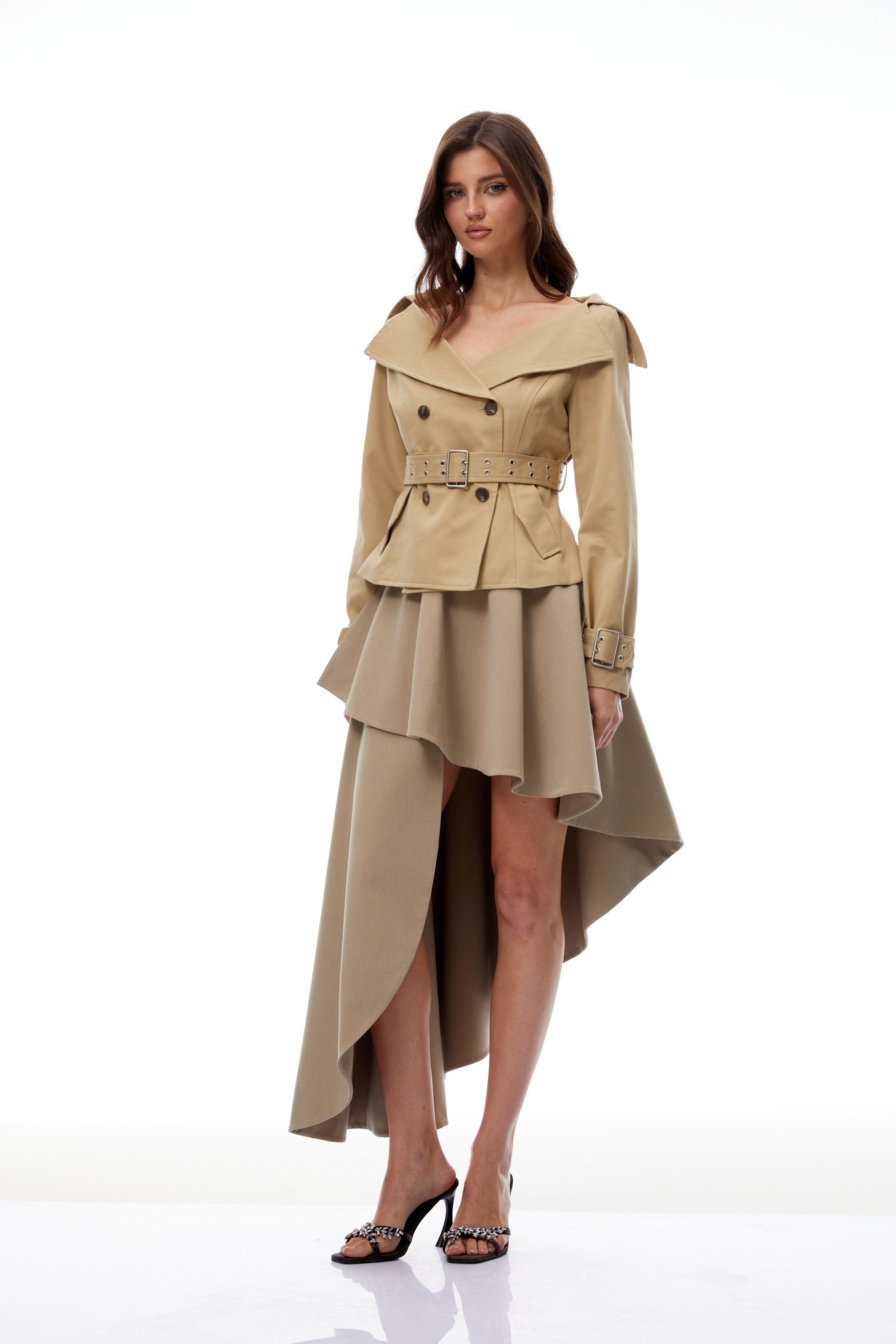 CASHCOTTON/DOUBLE FACE TRENCH コーディガン Michael Kors Double Face Wool Blend Crop Trench Coat | Nordstromrack