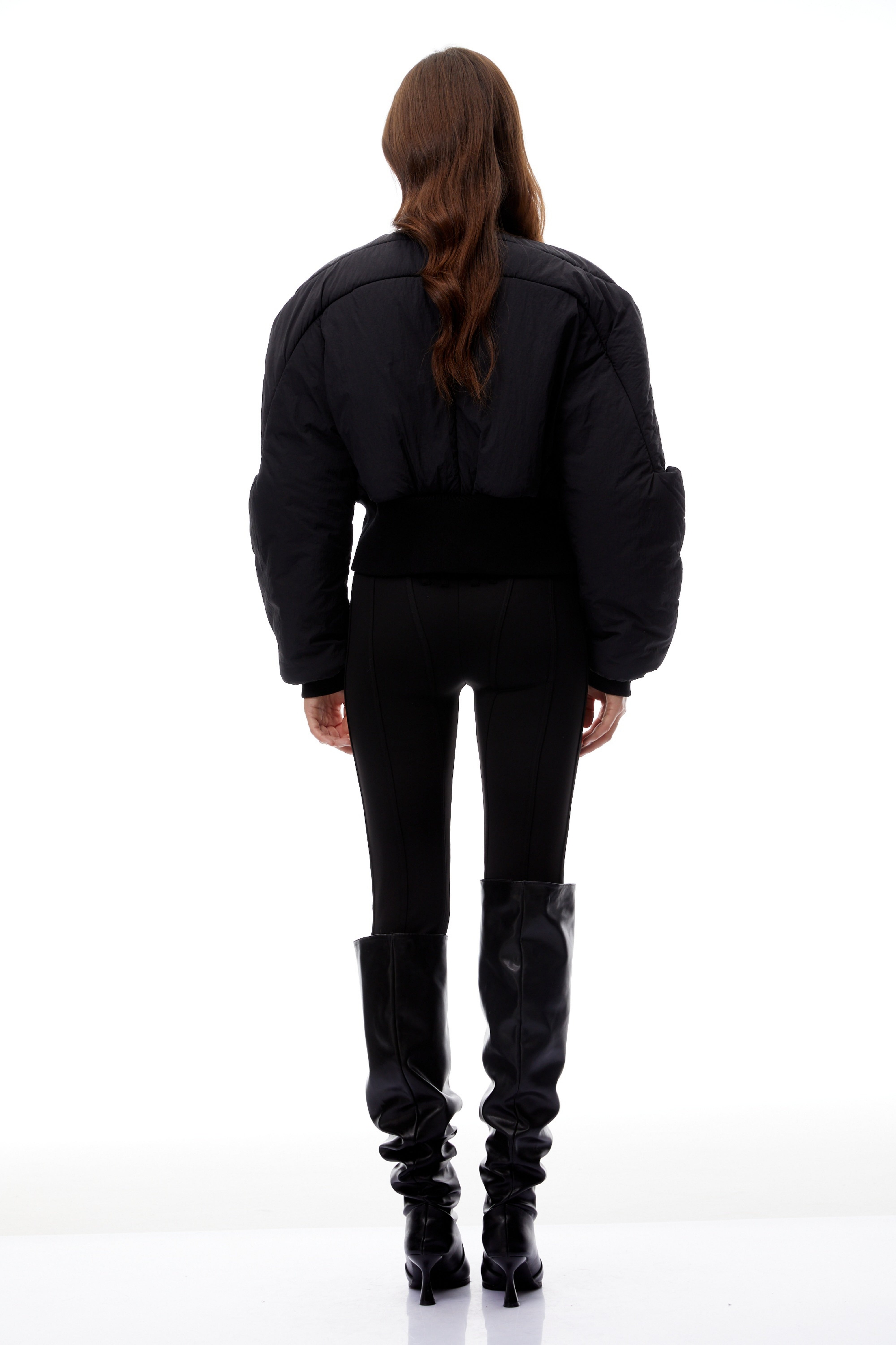 Winona Black Structured Bomber Down Jacket