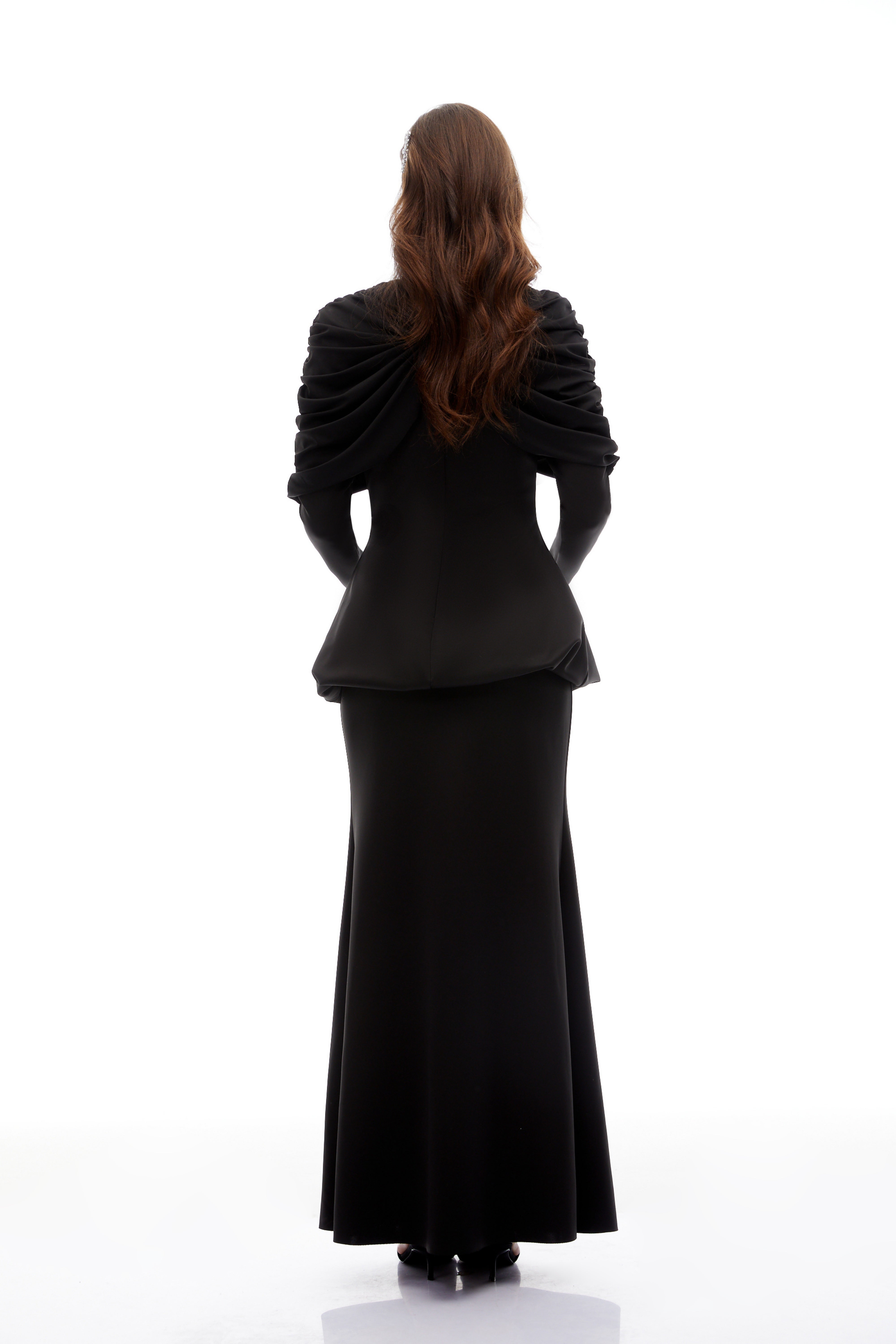 Hedda Black Pleated Dress Set