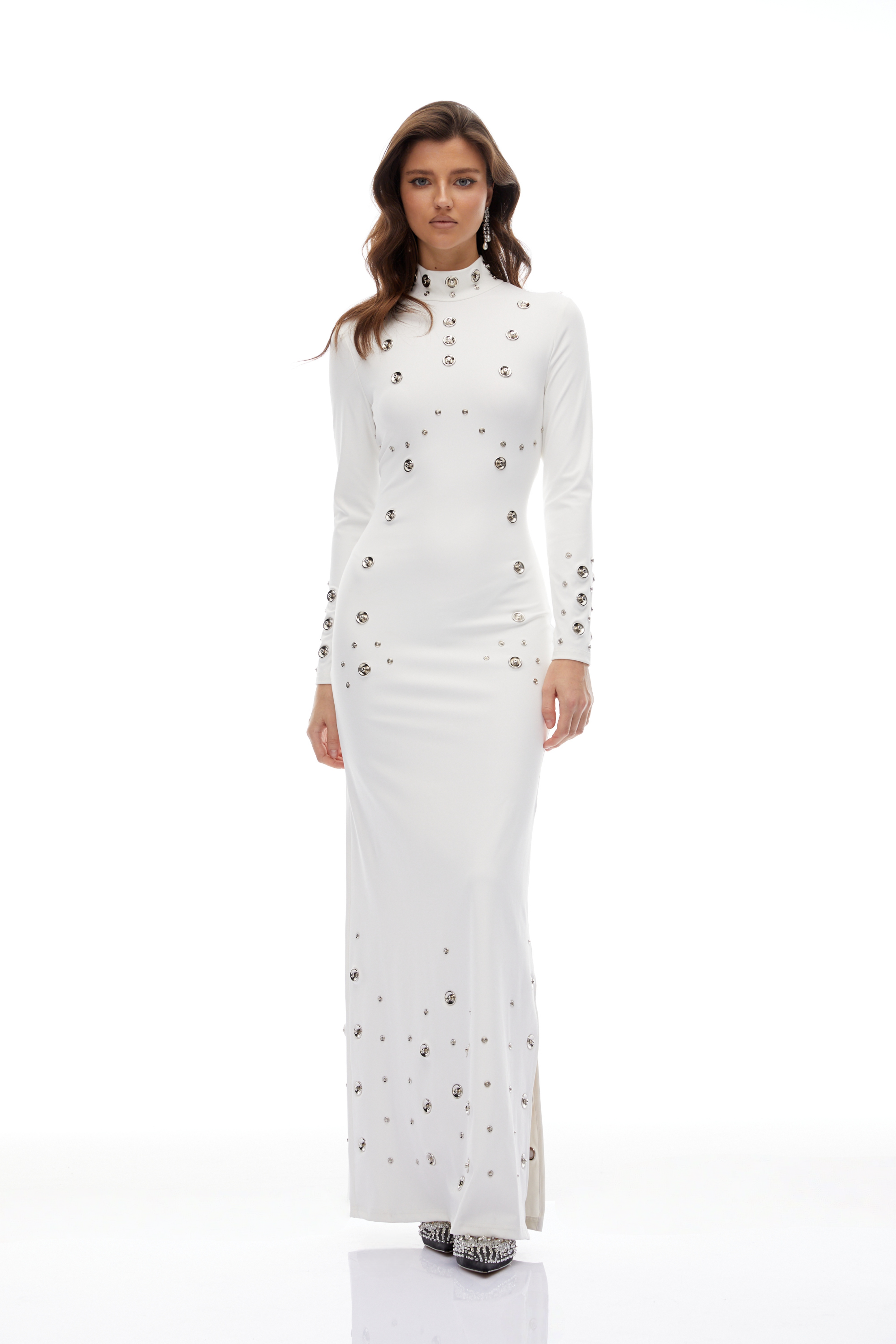 Yasmine High Neck Studded Maxi Dress