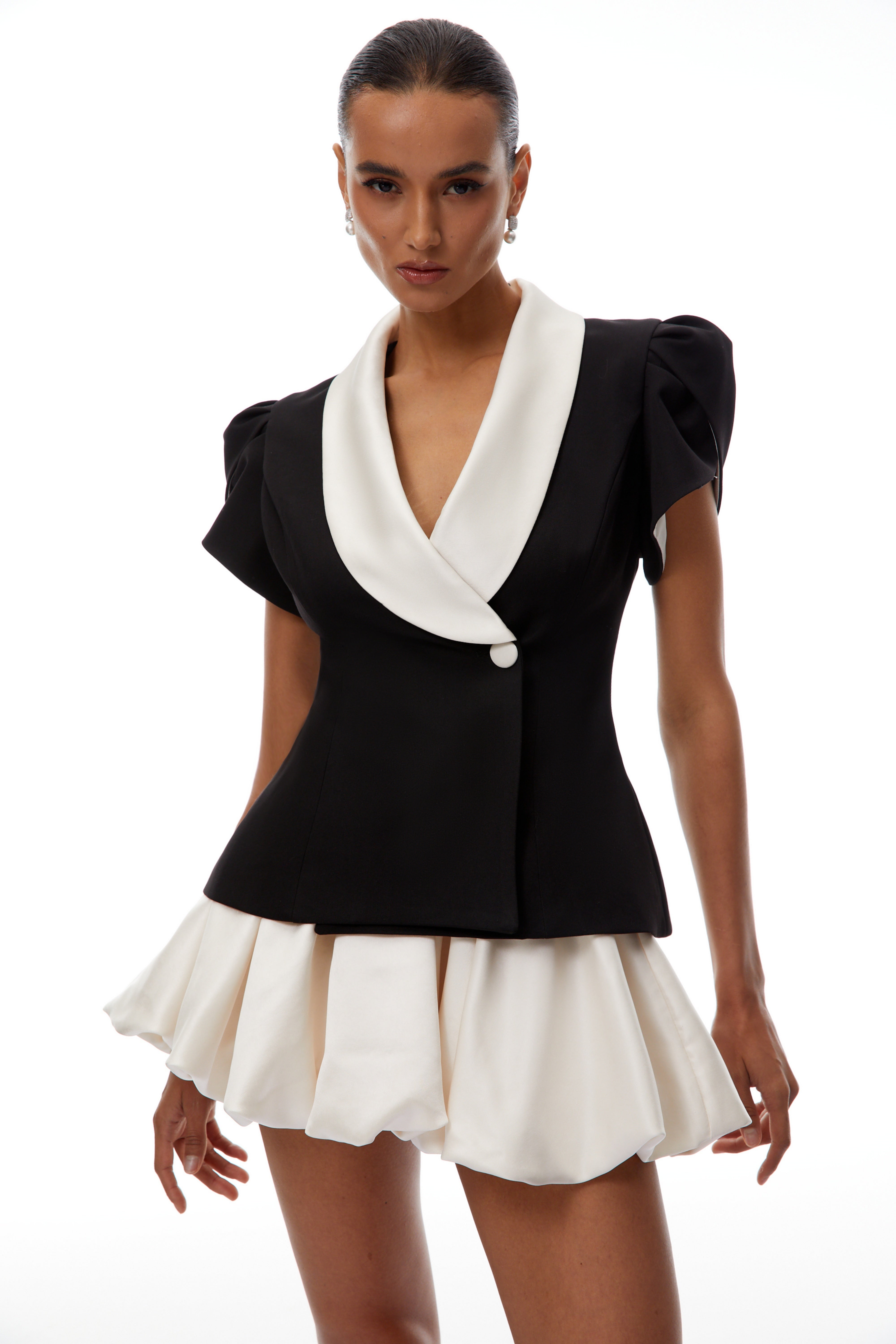 Acharya Color Block Bluse &amp; Bubble Rock Set