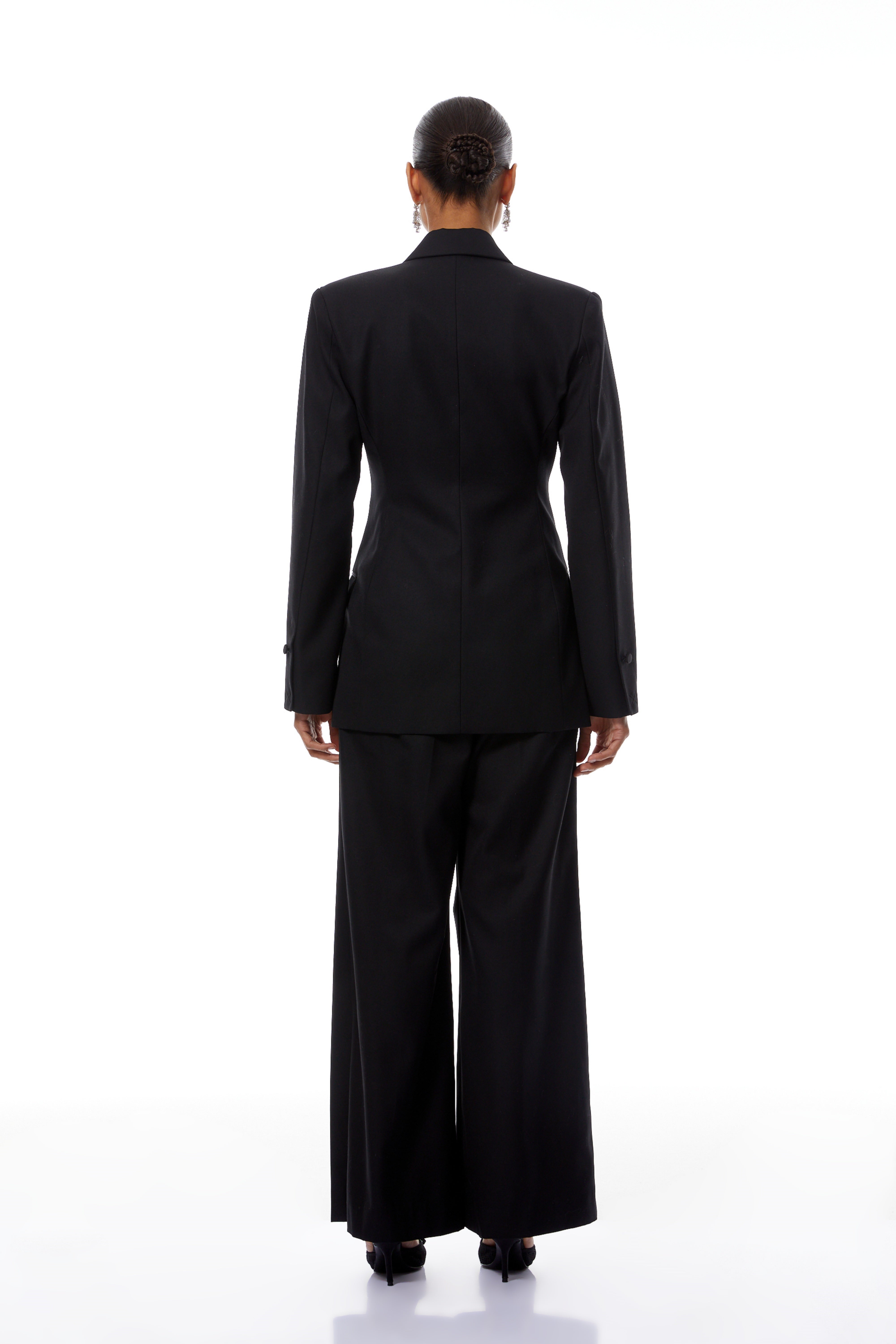 Ensemble blazer et pantalon à taille cintrée Stian Black (Vente définitive)
