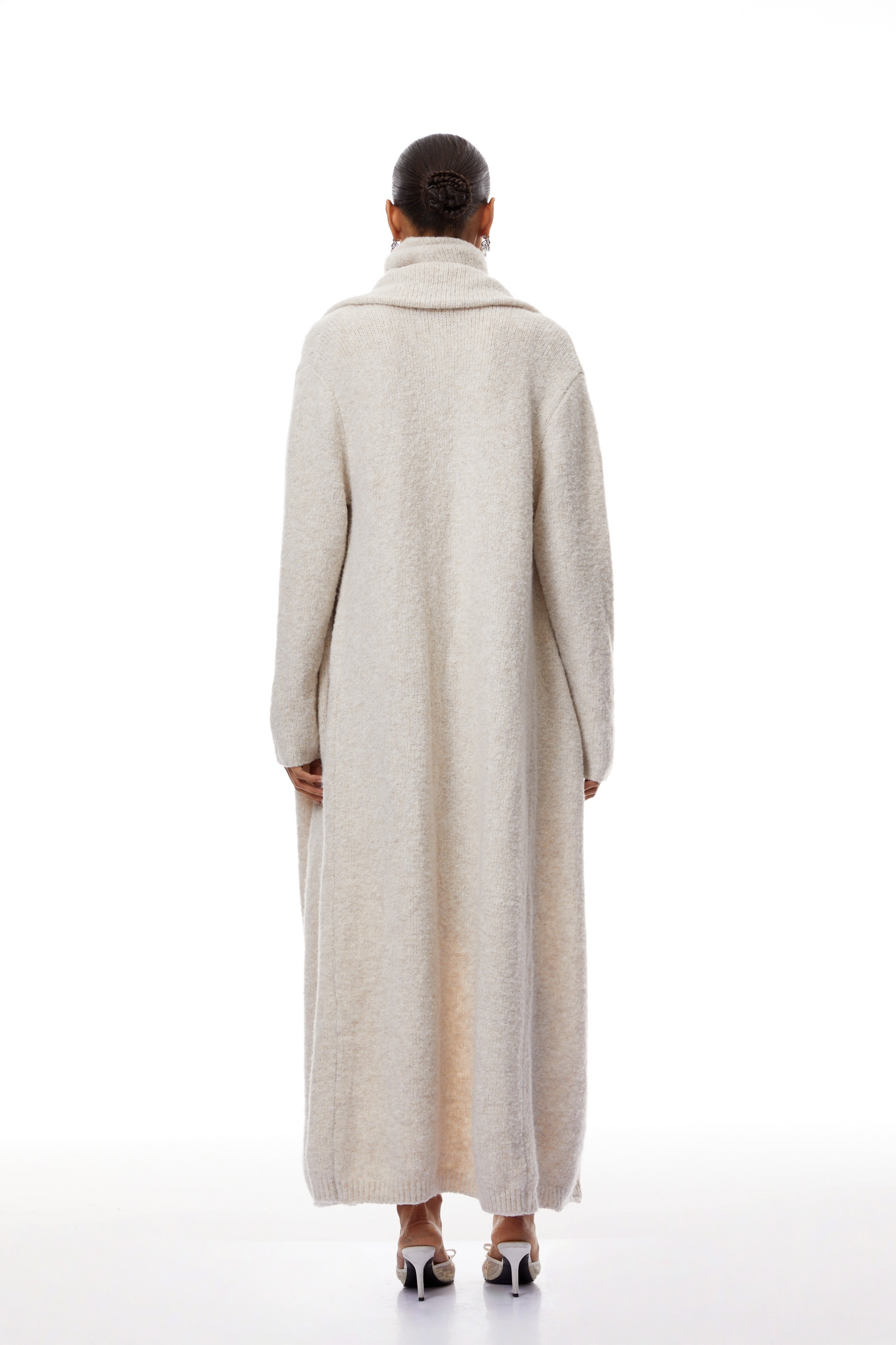 طقم ثلاث قطع من قماش روسيو كاكي المحبوك المضلع