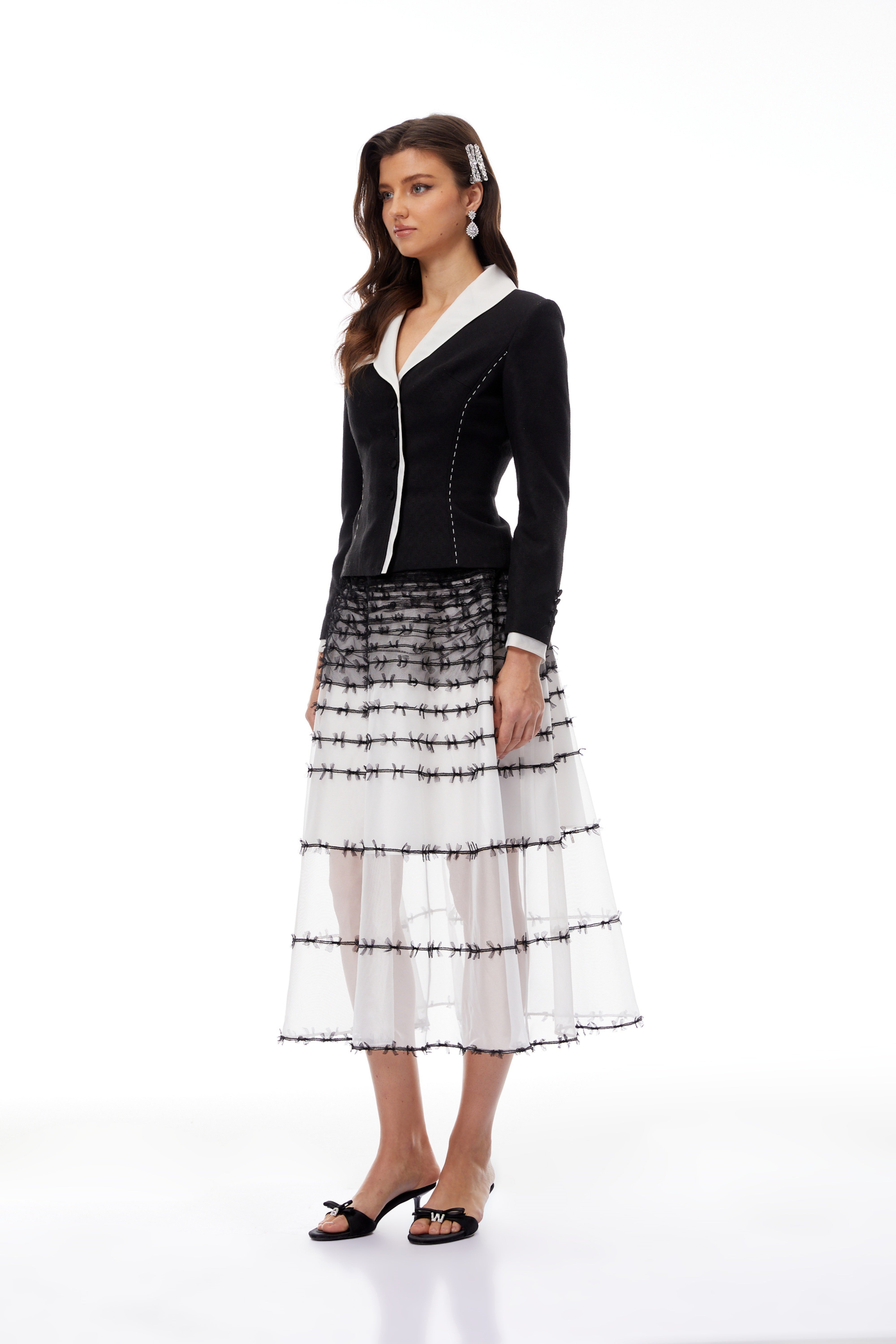 Eléonore Color Block Jacket & Tulle Skirt Set