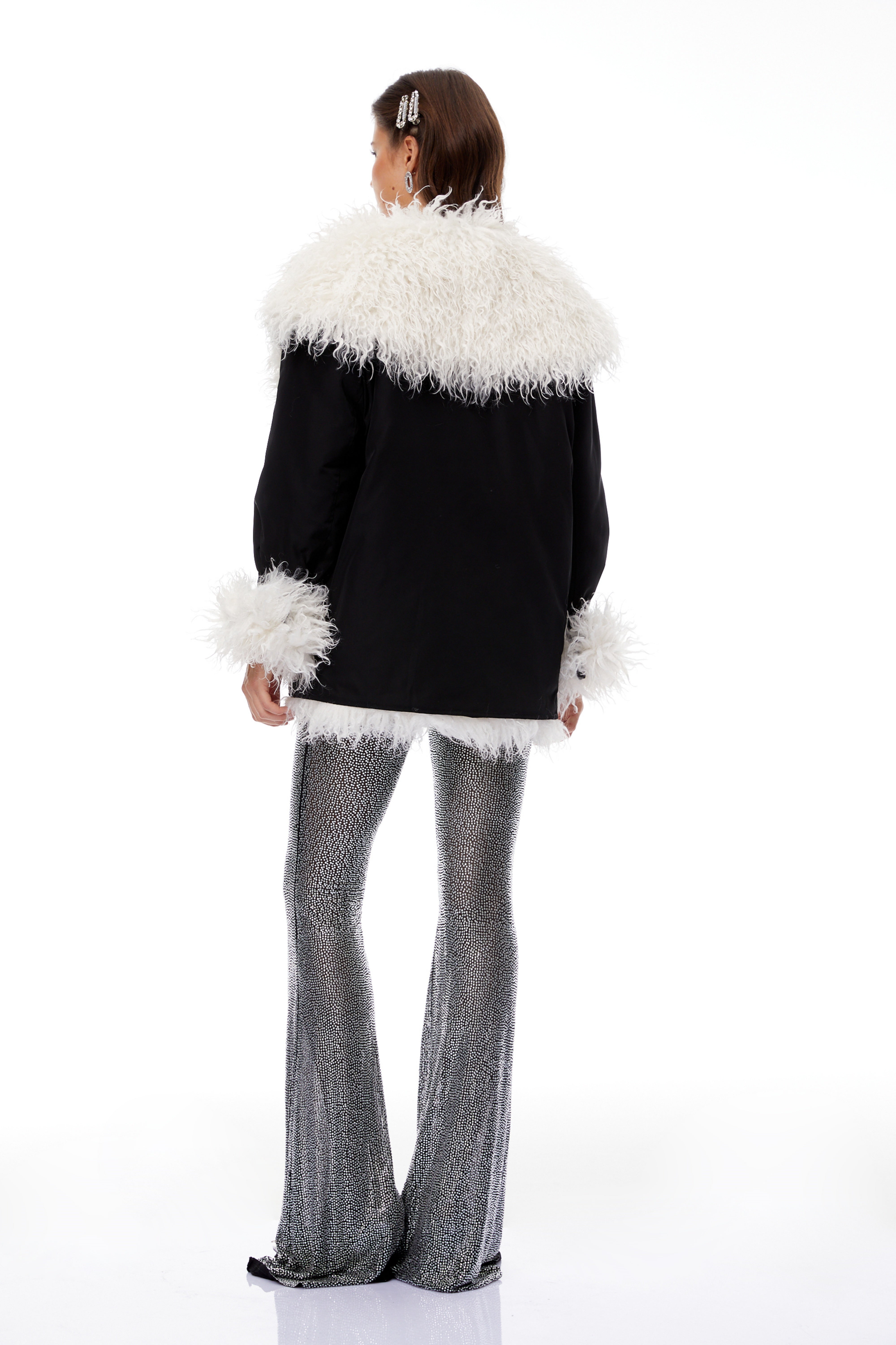 Domingo Black Belted Fur Lined Biker Jacket