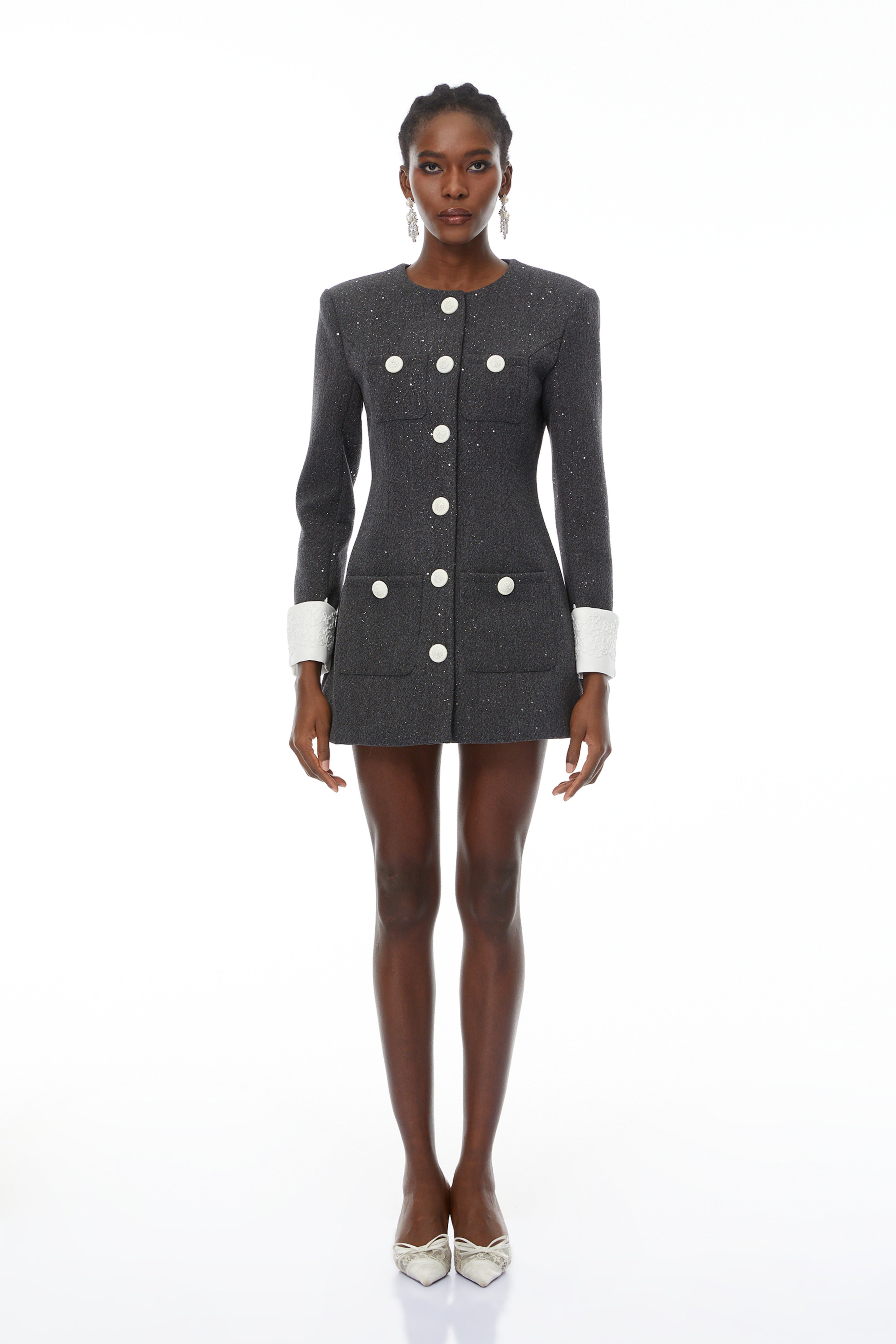 Teresa Grey Seuquined Tweed Mini Blazer Dress