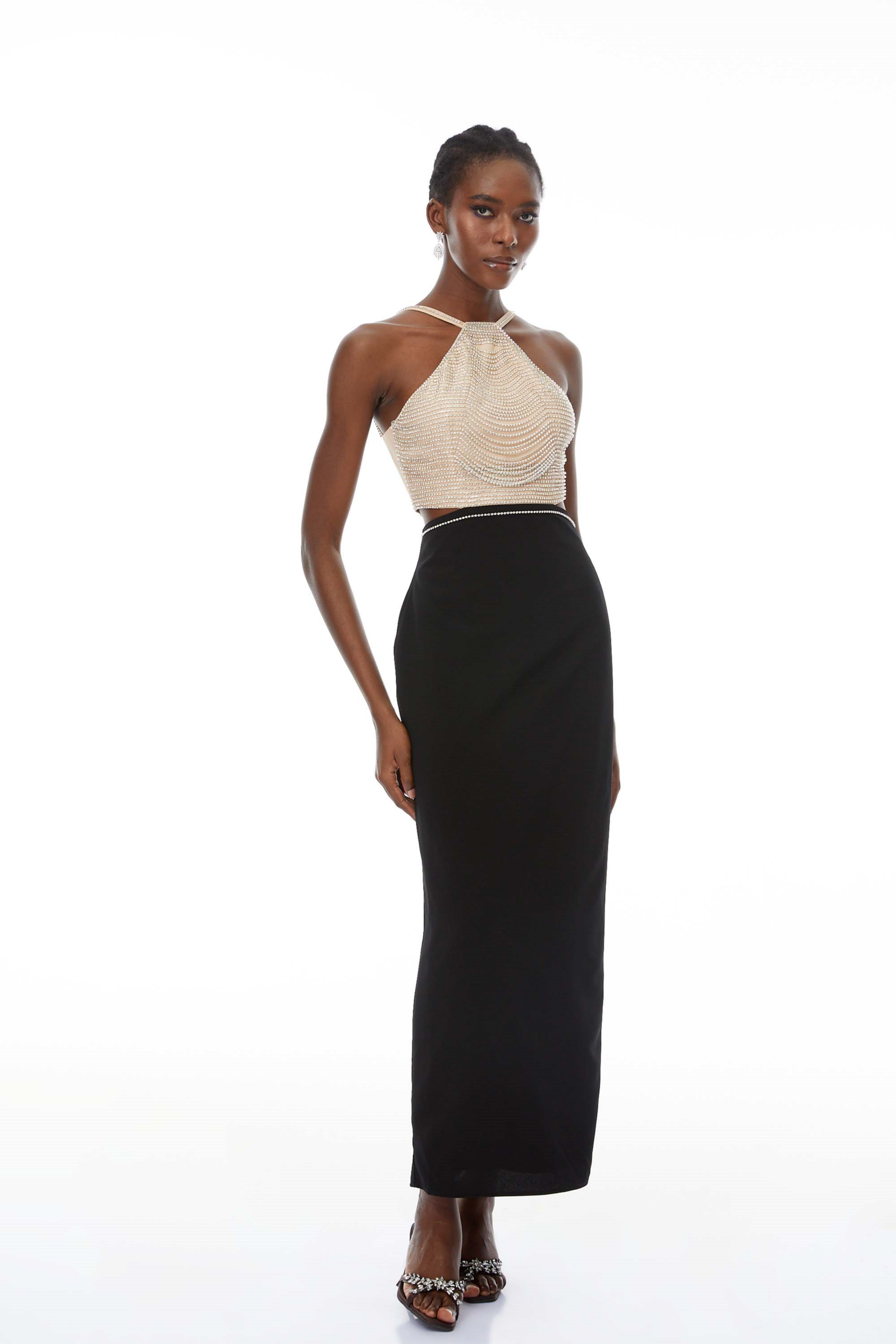 Domenica Crystal-Chain Embellished Maxi Dress