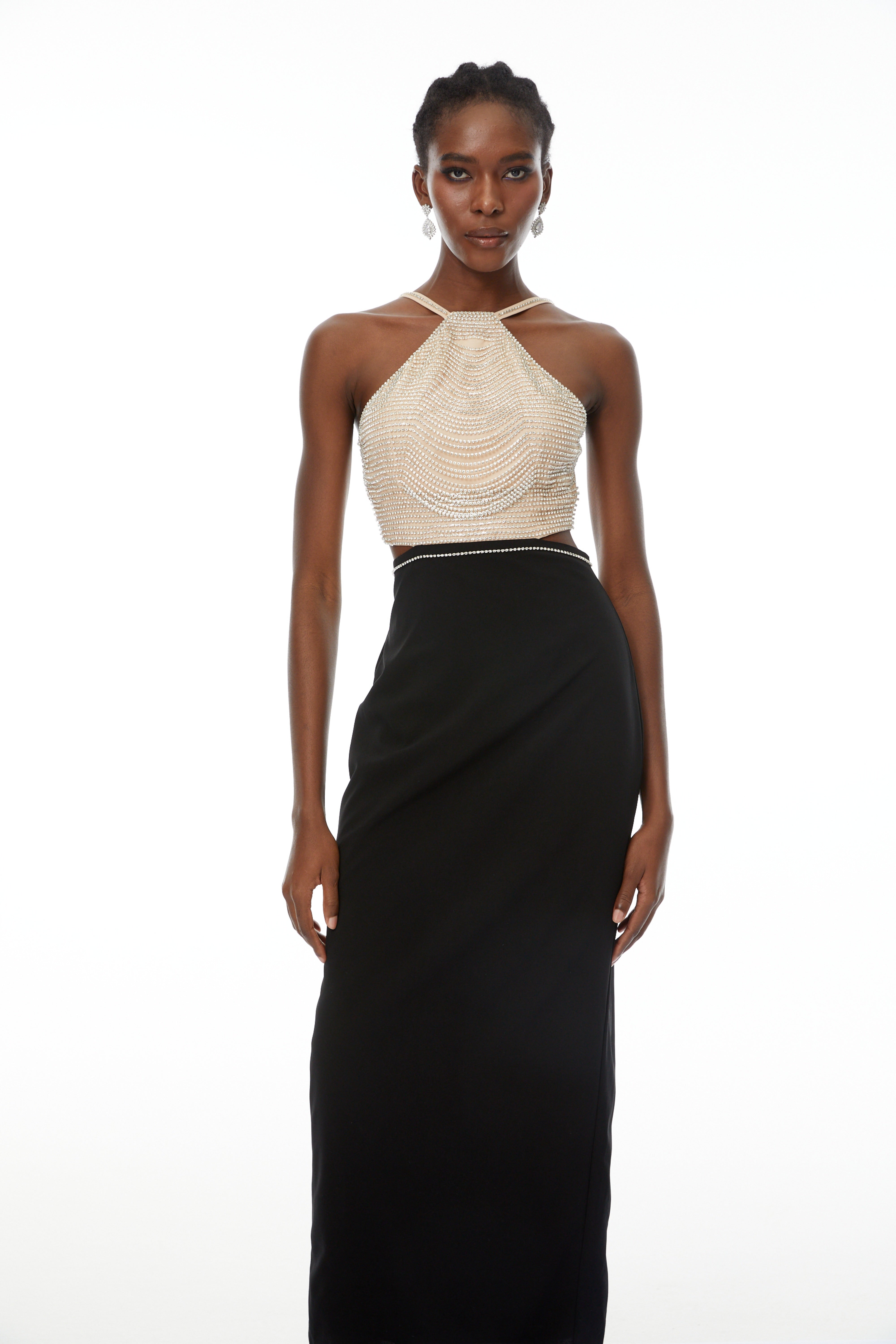 Domenica Crystal-Chain Embellished Maxi Dress