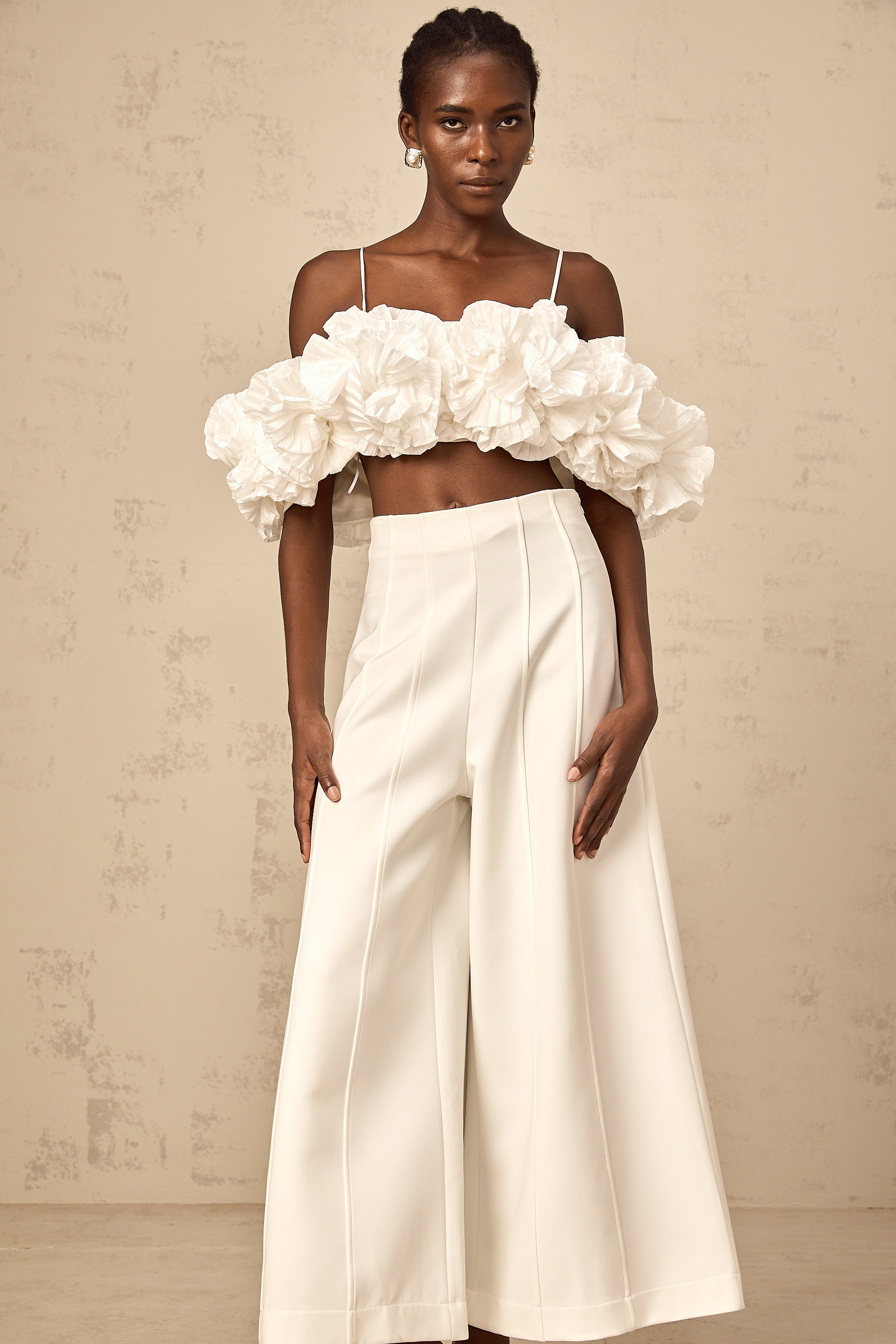 Prunelle white flower camisole top