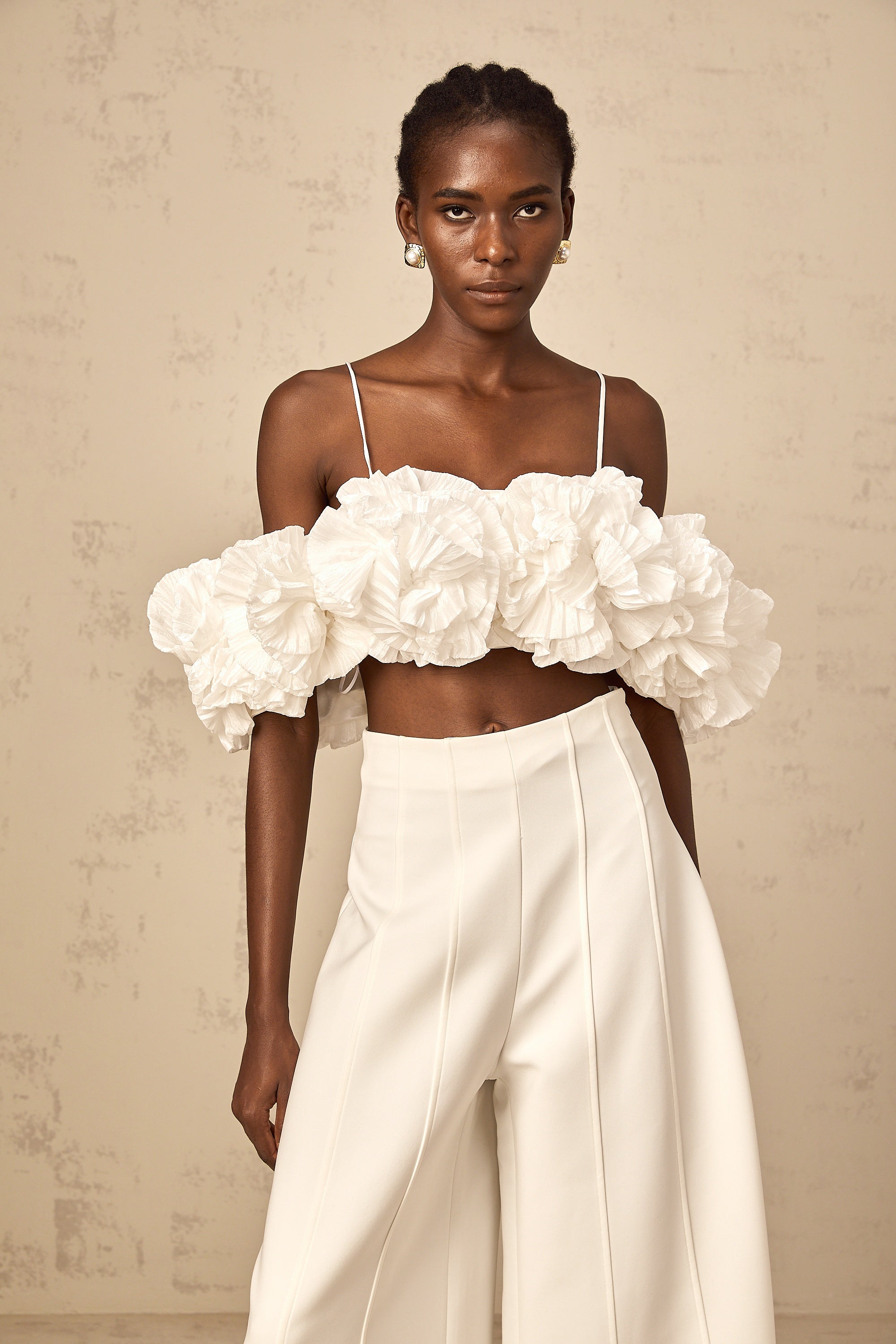 Prunelle white flower camisole top