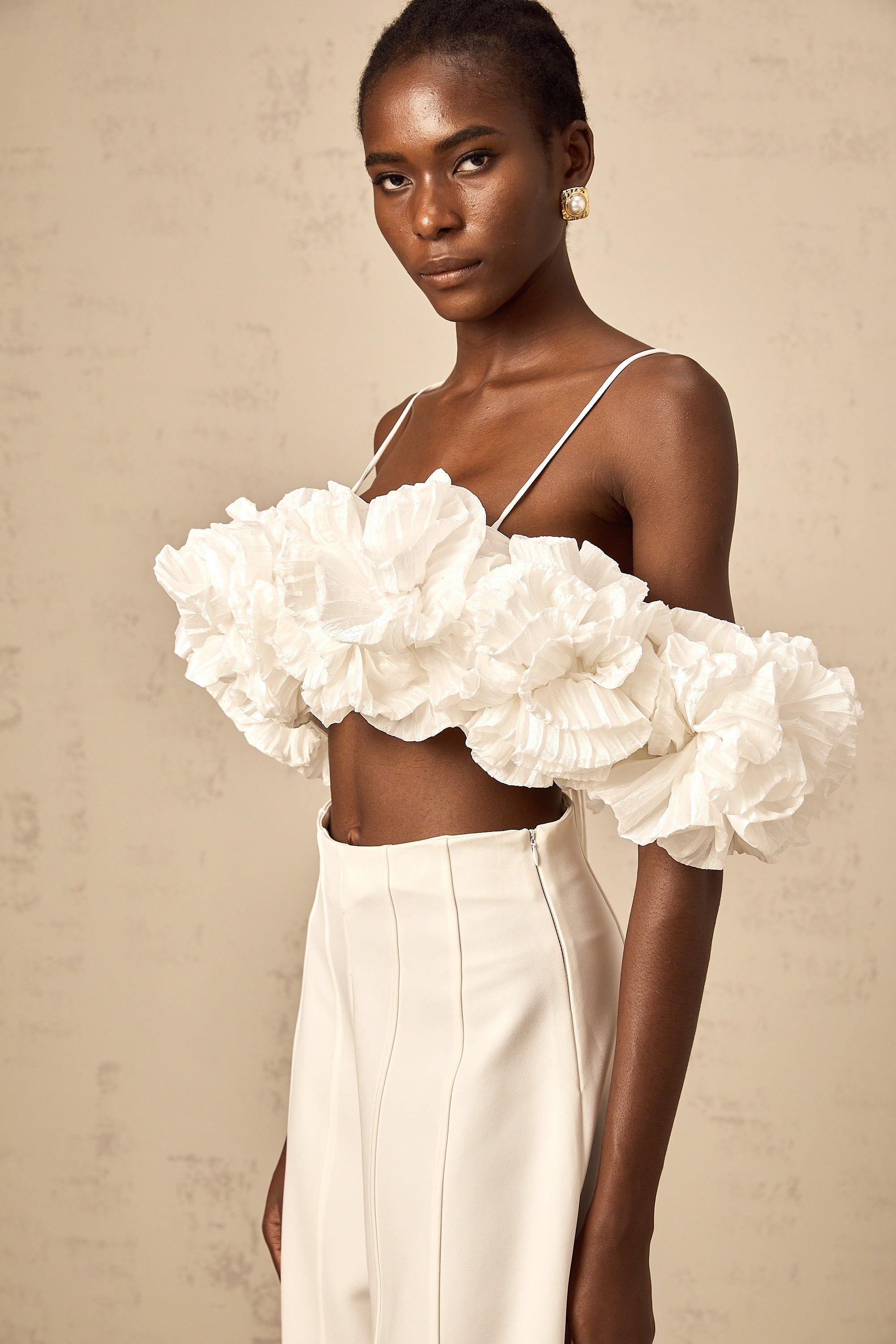 Prunelle white flower camisole top