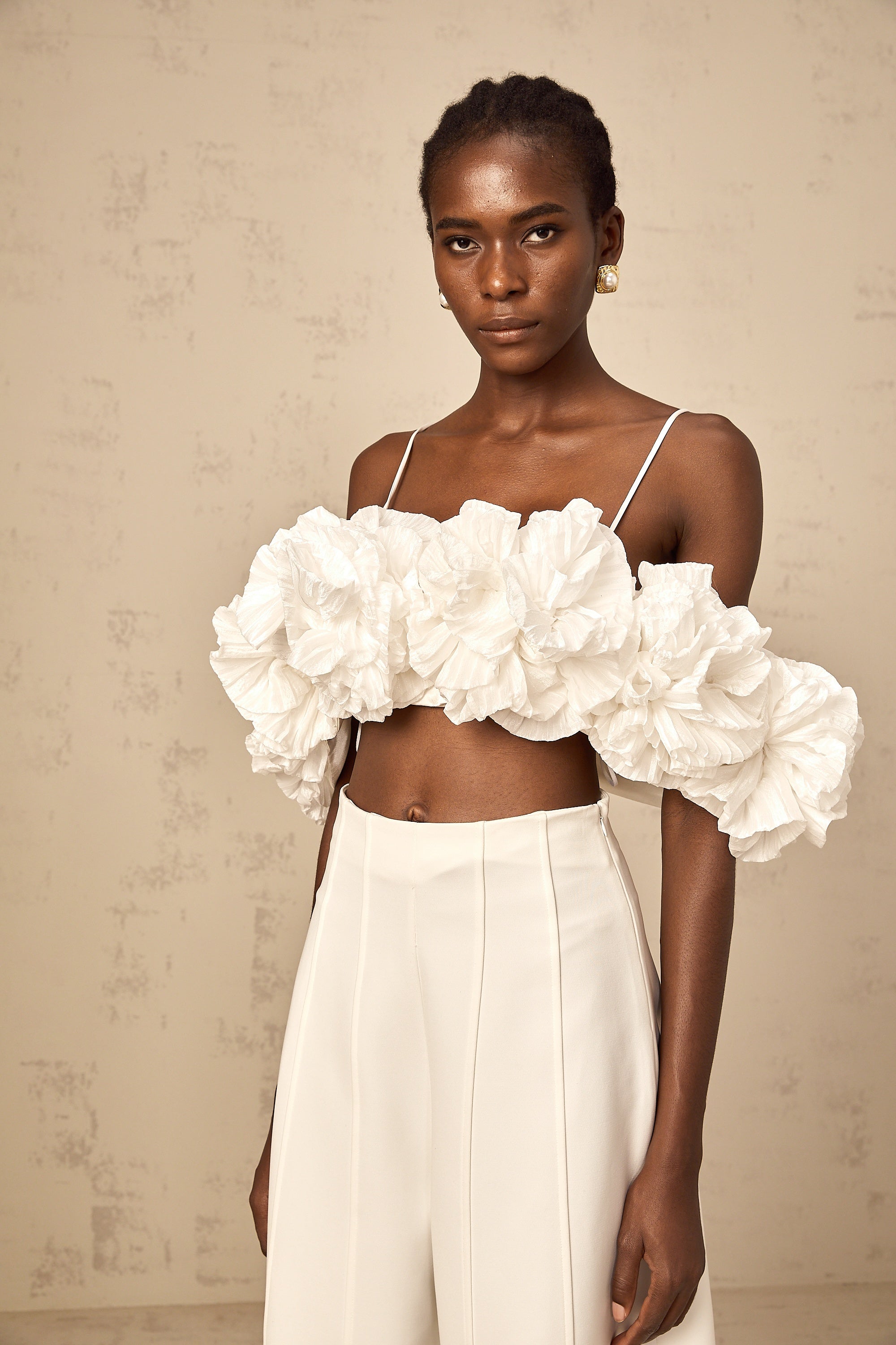 Prunelle white flower camisole top