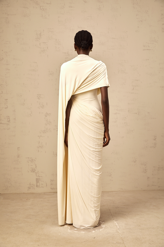 Fenella asymmetrical draped cape & dress matching set main image 1