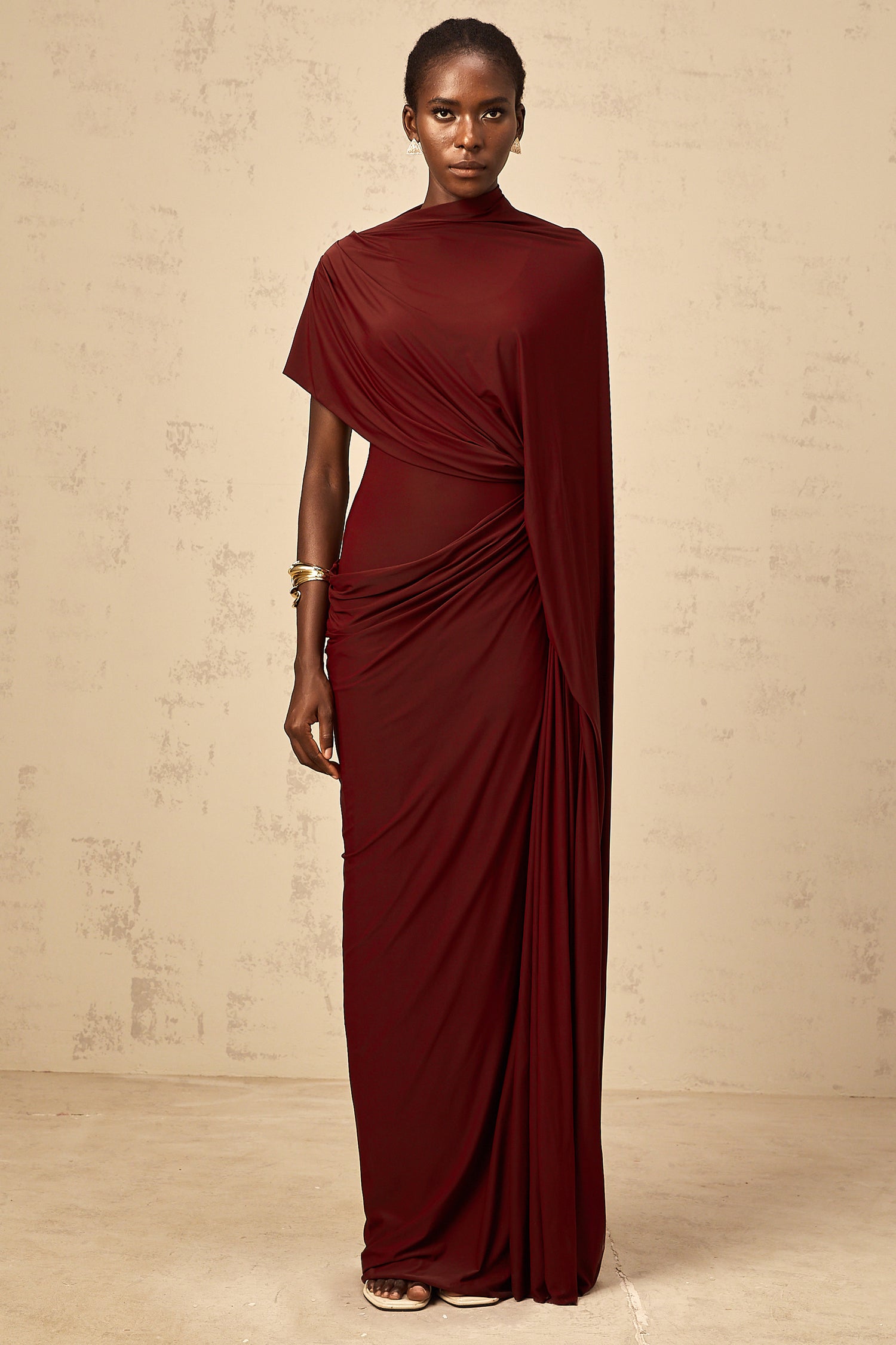 Fenella asymmetrical draped cape & dress matching set main image 0