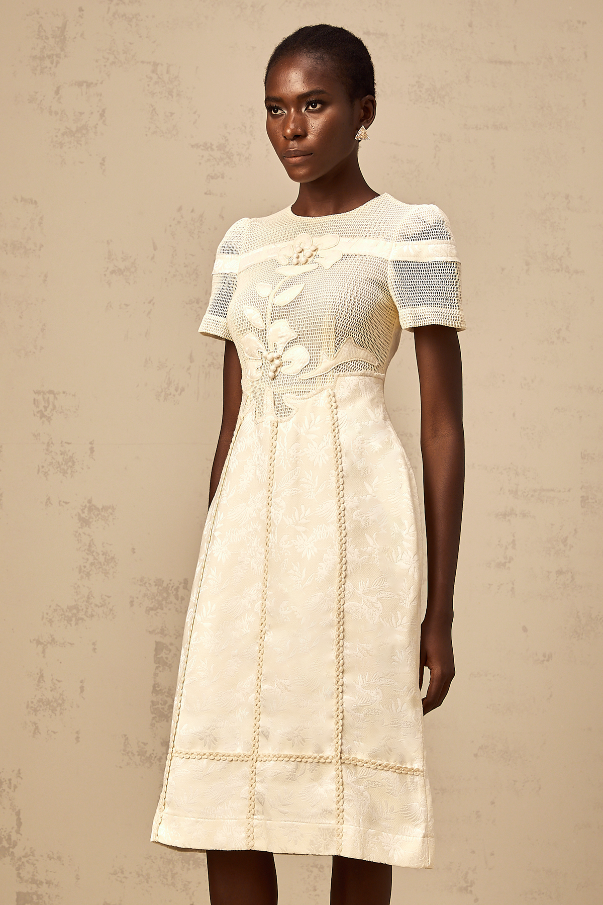 Diane floral embroidered openwork midi dress Diane floral embroidered openwork midi dress