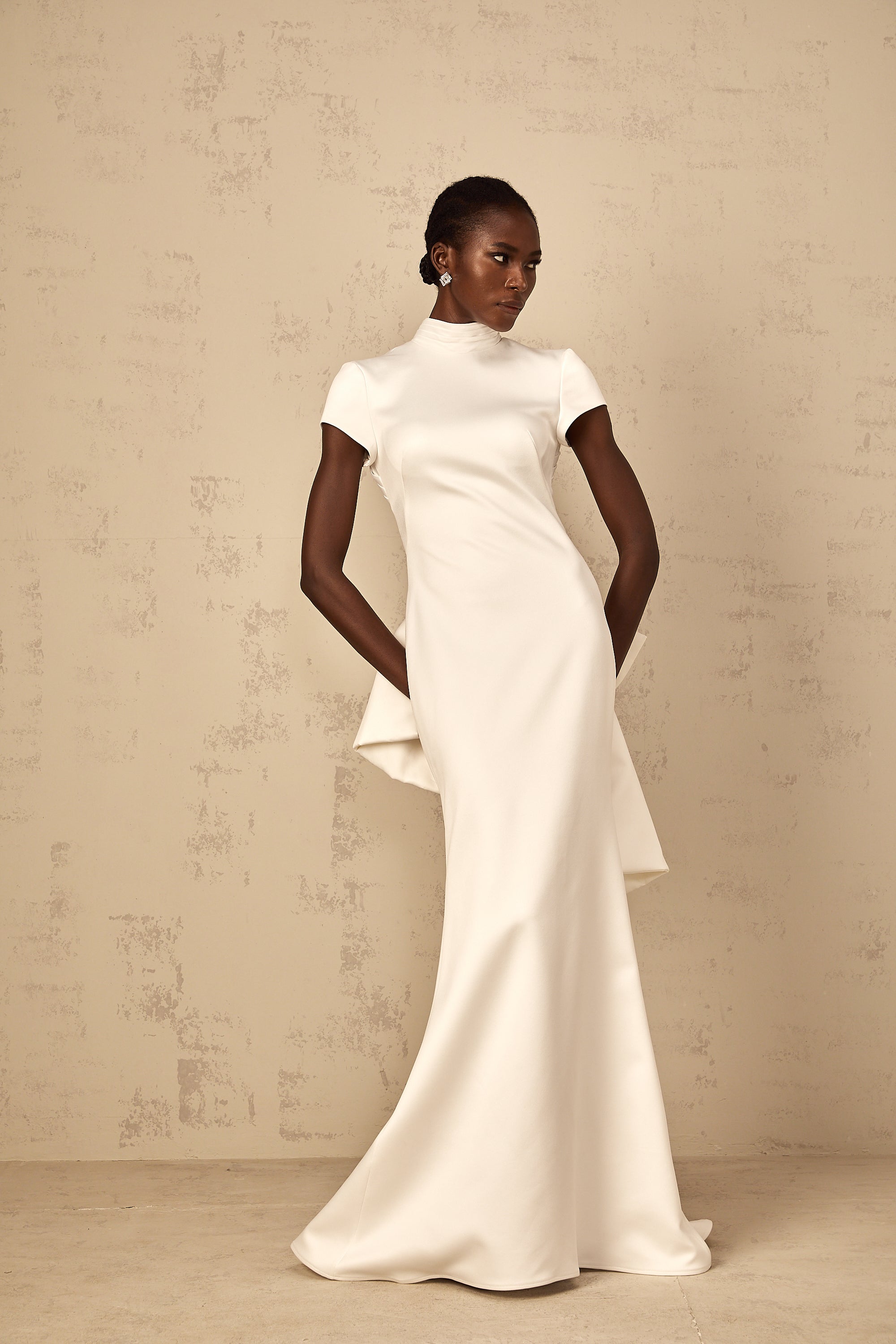 Camille White Statement Bow Mermaid Maxi Dress