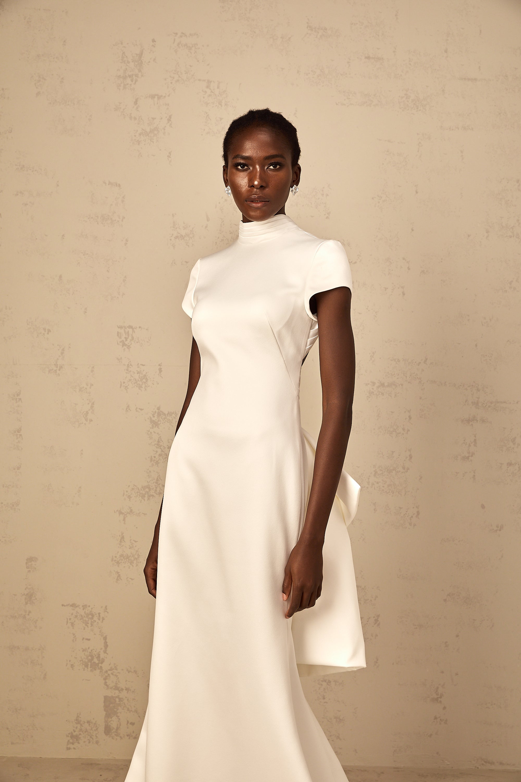 Camille White Statement Bow Mermaid Maxi Dress