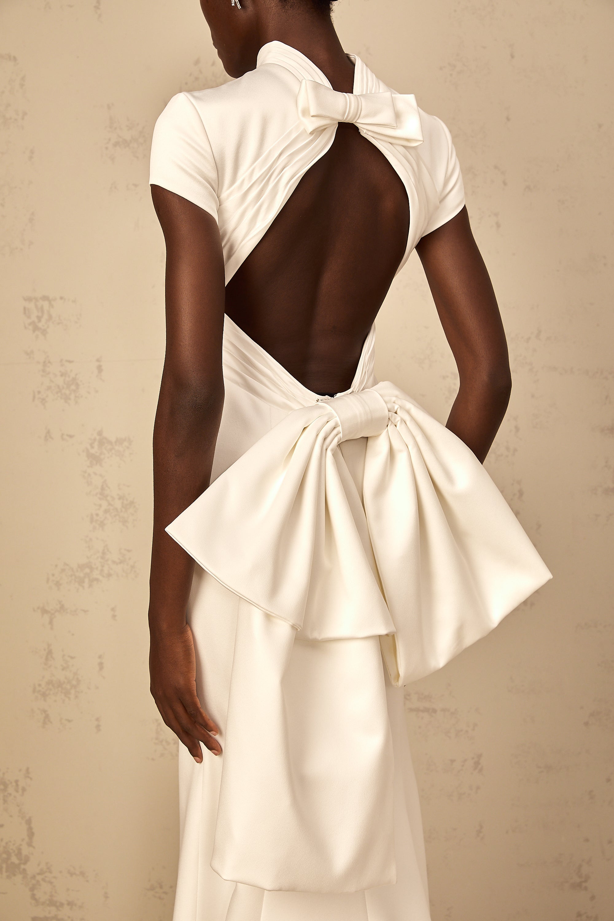 Camille White Statement Bow Mermaid Maxi Dress