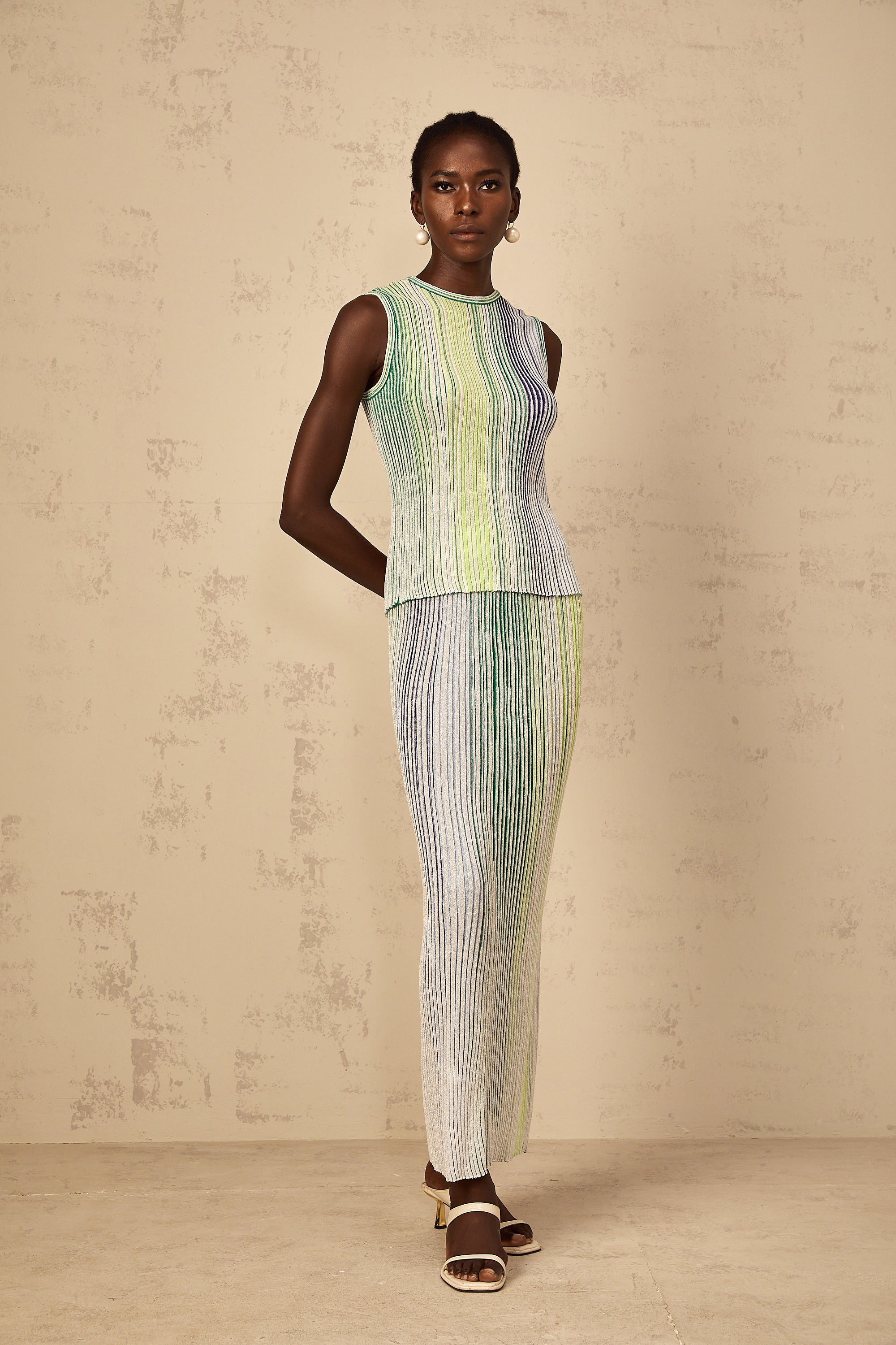 طقم منسوجات مطوية لامعة باللون الأخضر من Ulysse