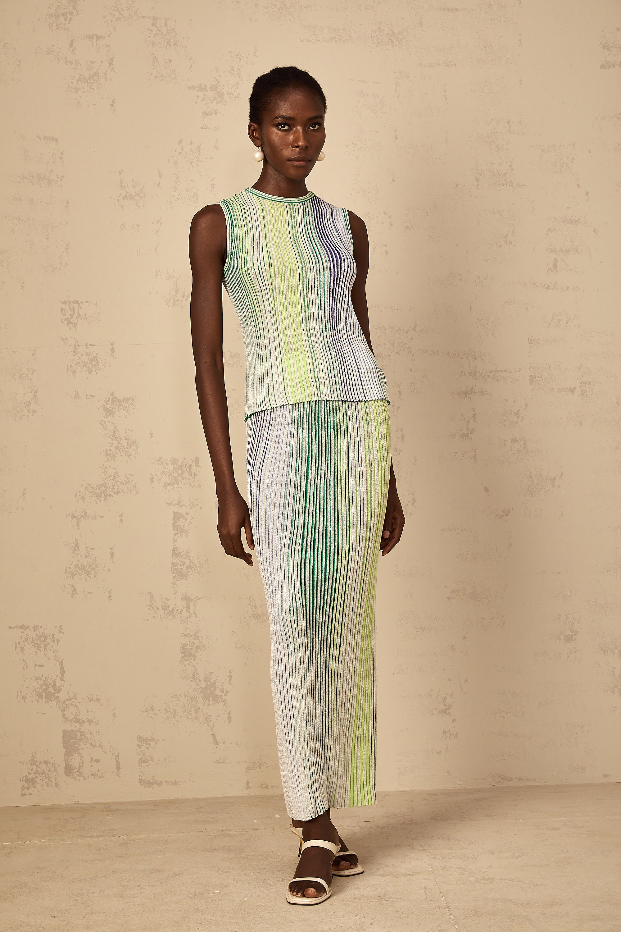 طقم منسوجات مطوية لامعة باللون الأخضر من Ulysse