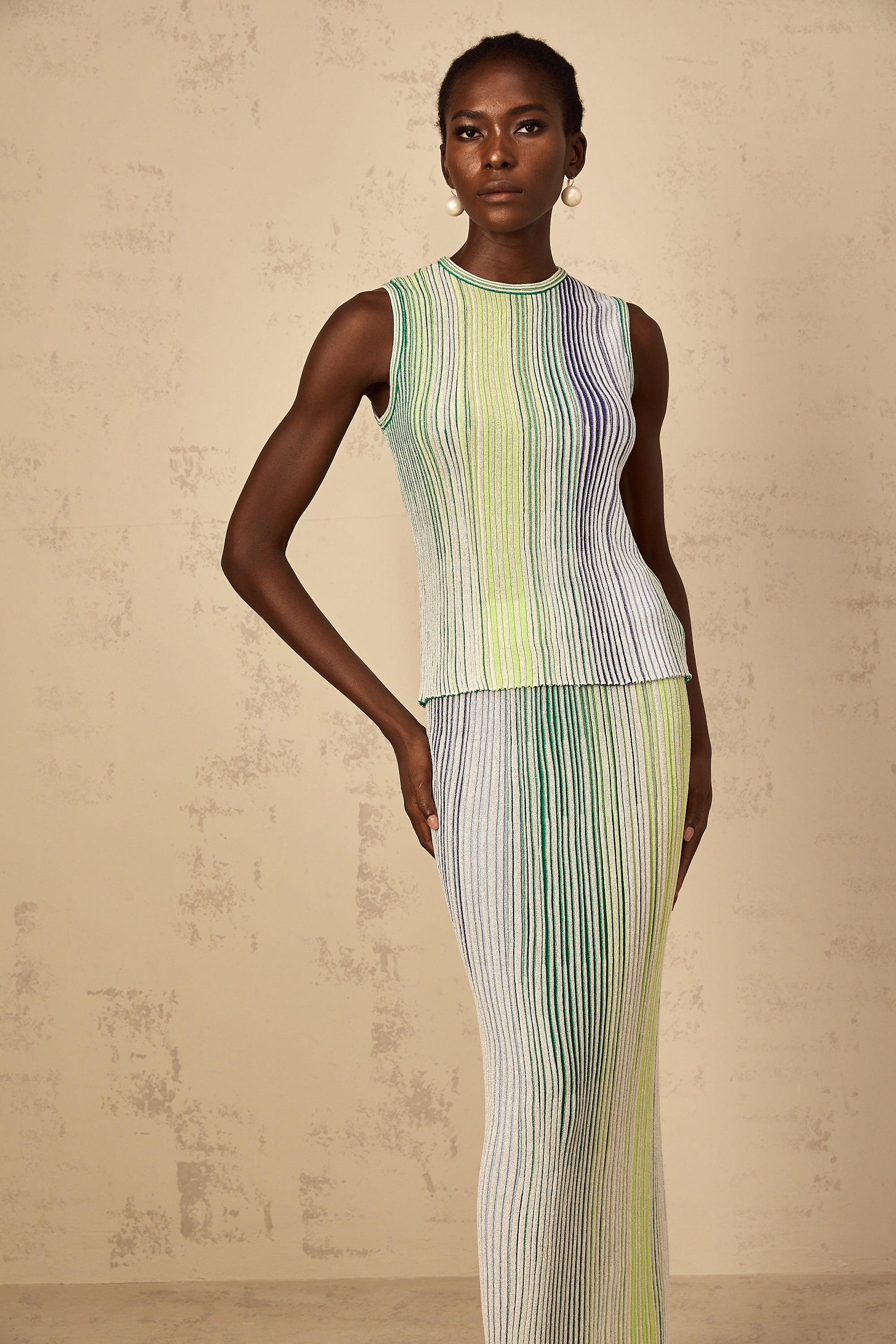 طقم منسوجات مطوية لامعة باللون الأخضر من Ulysse