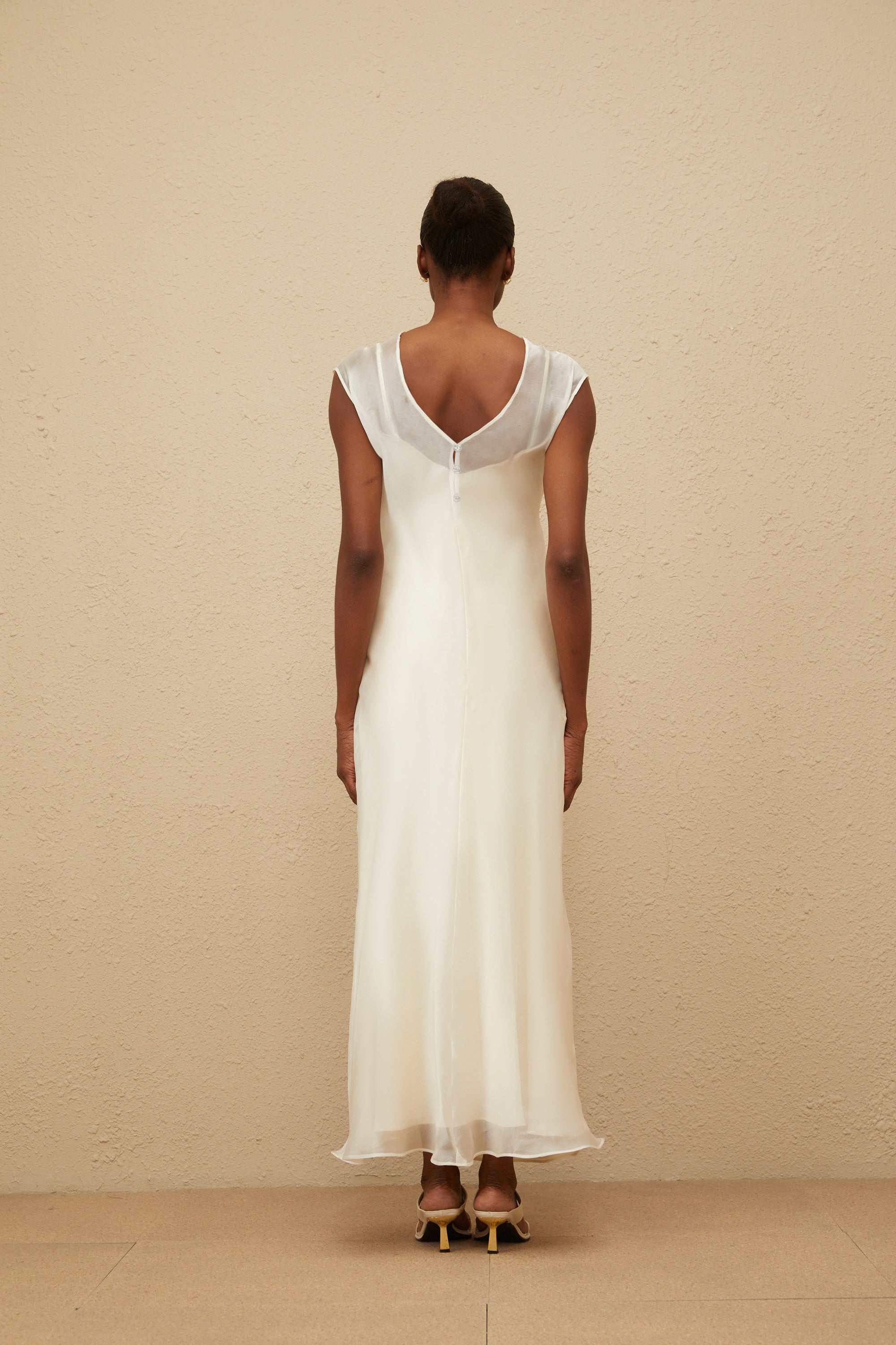Epurée White Flared Tulle Maxi Dress (Final Sale-US Only)