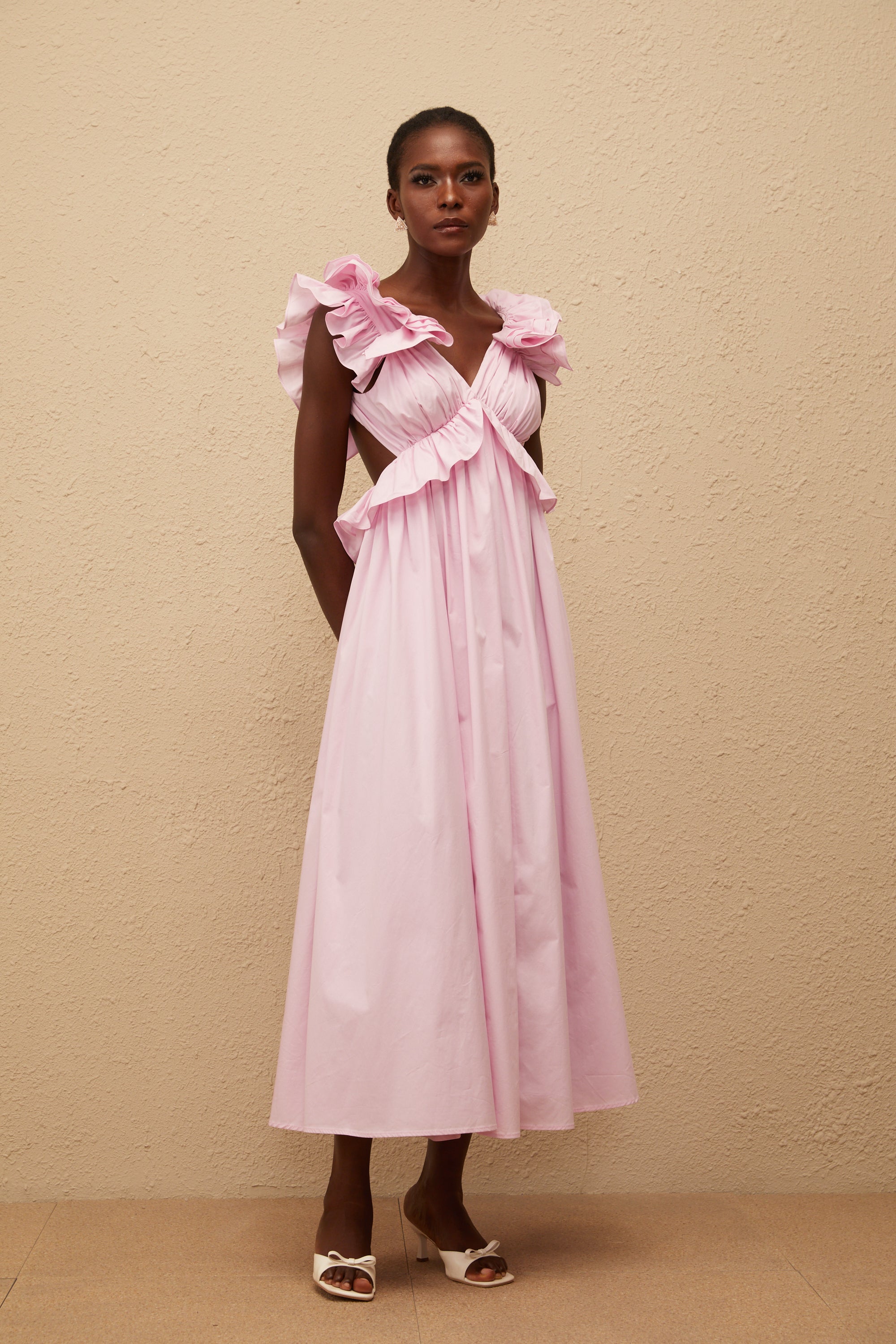 Adélaïde Pink Open Back Maxi Dress