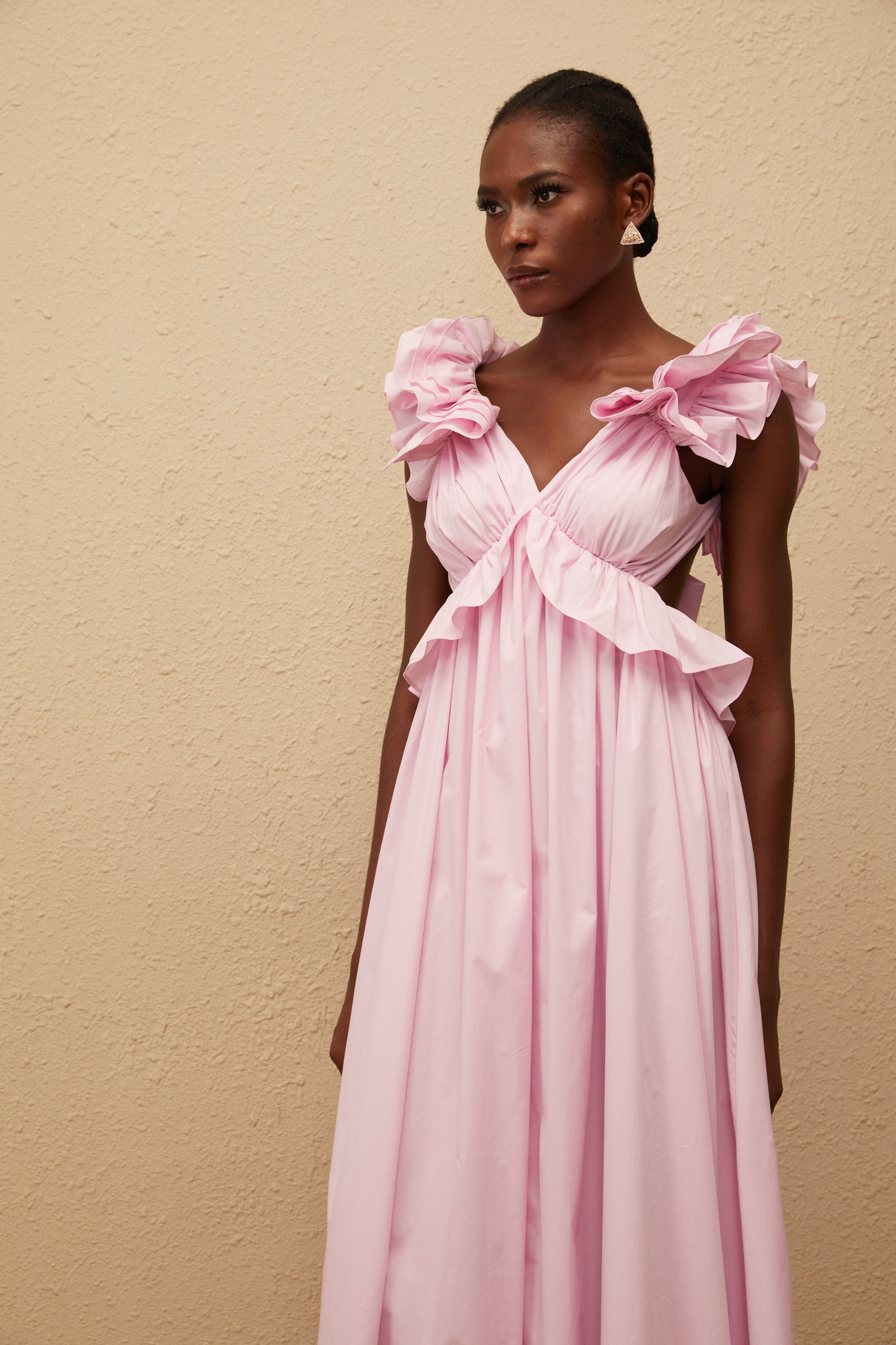 Adélaïde Pink Open Back Maxi Dress