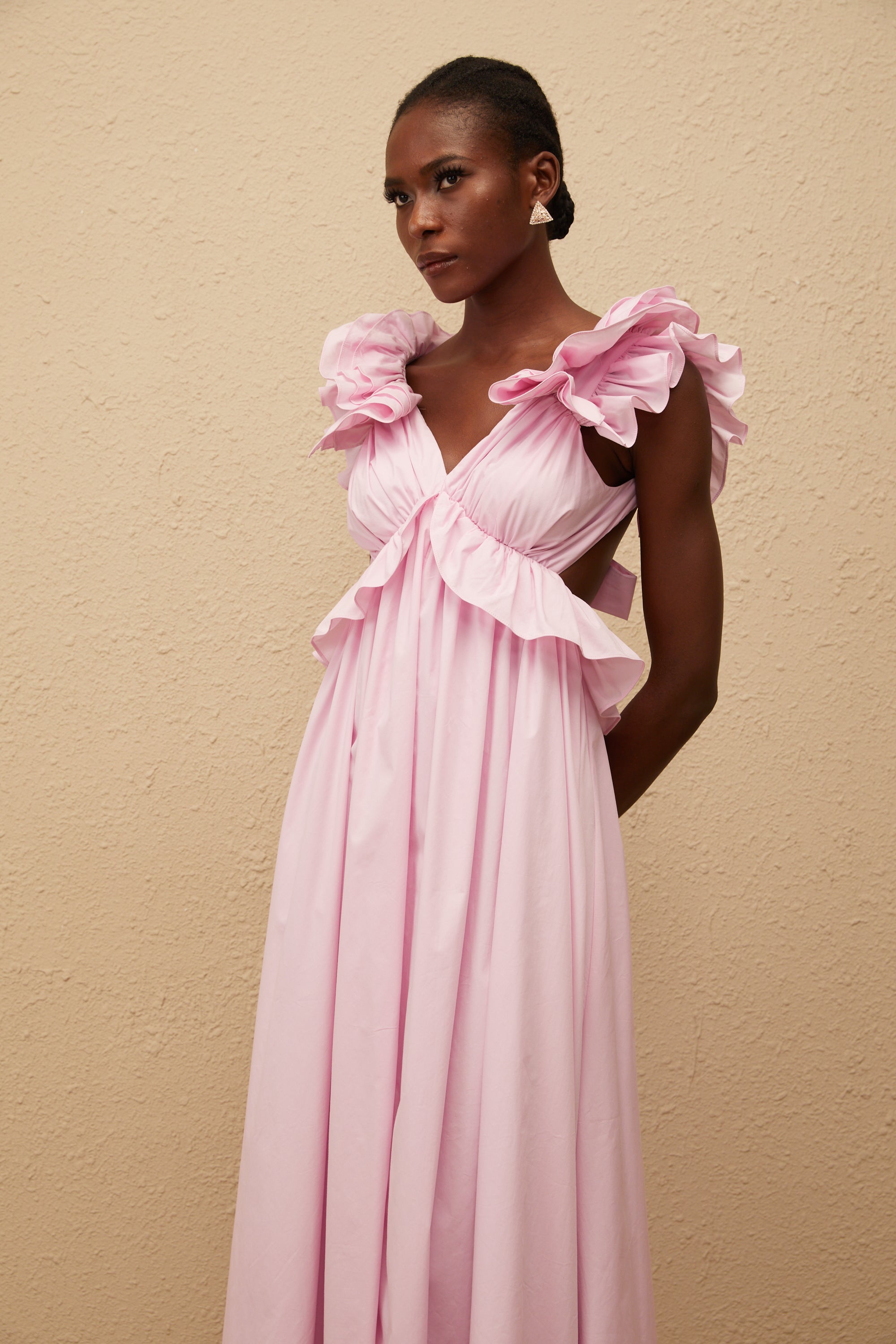Adélaïde Pink Open Back Maxi Dress (Final Sale-US Only)