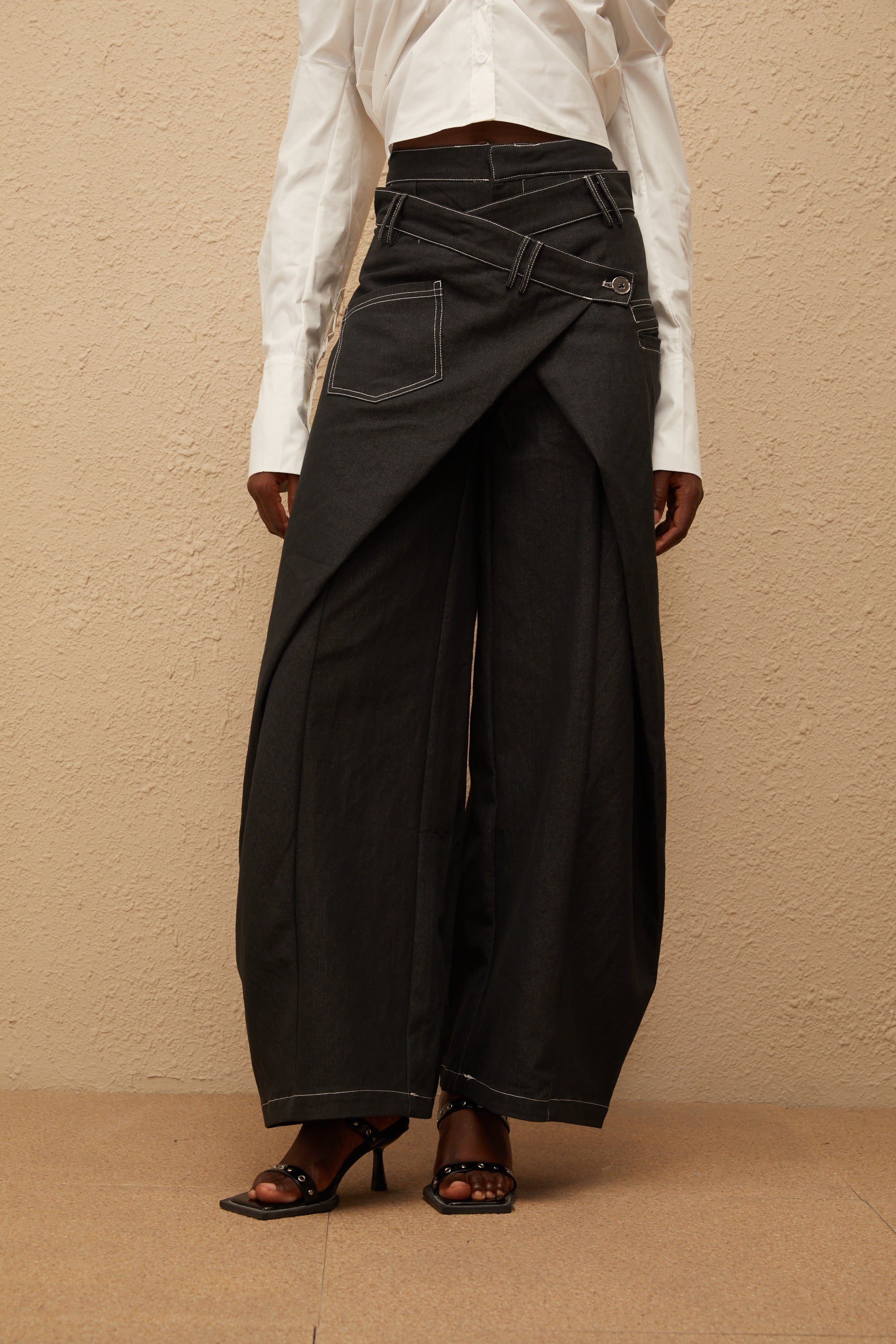 パンツ rosyluce rosy cutting denim black long rosyluce rosy cutting denim black long