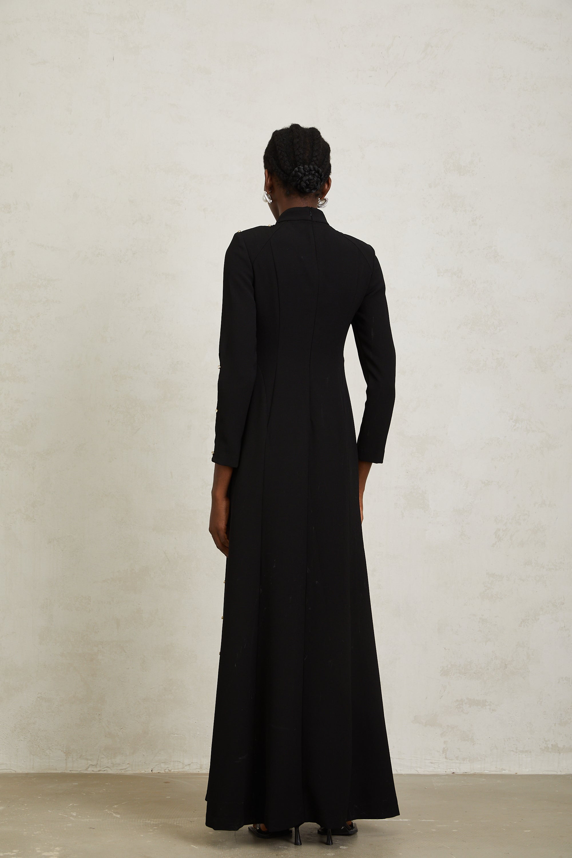 Fátima Black Rhinestone Cut Out Maxi Dress (Final Sale-US Only)