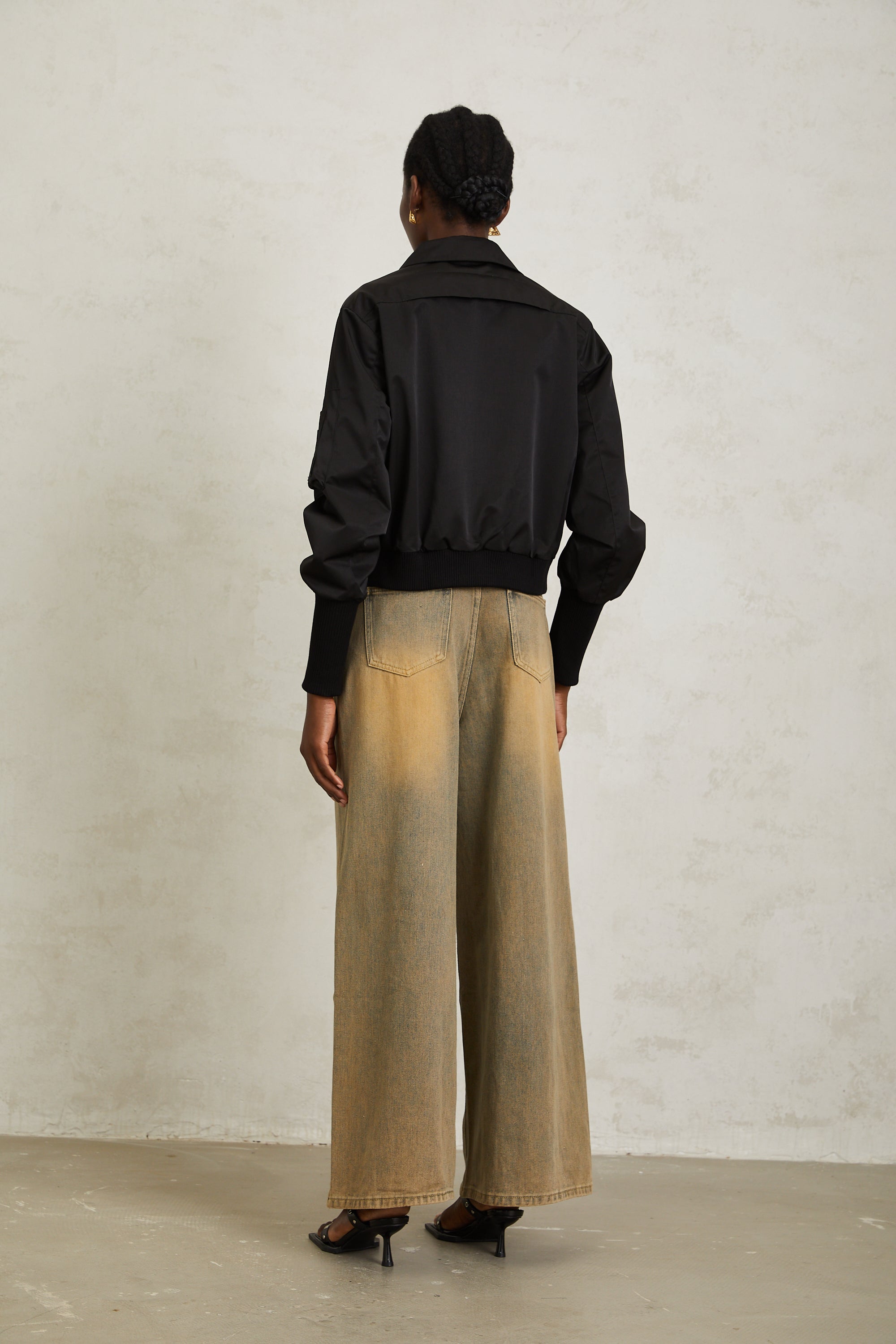 Nanette Black Zip Up Bomber Jacket