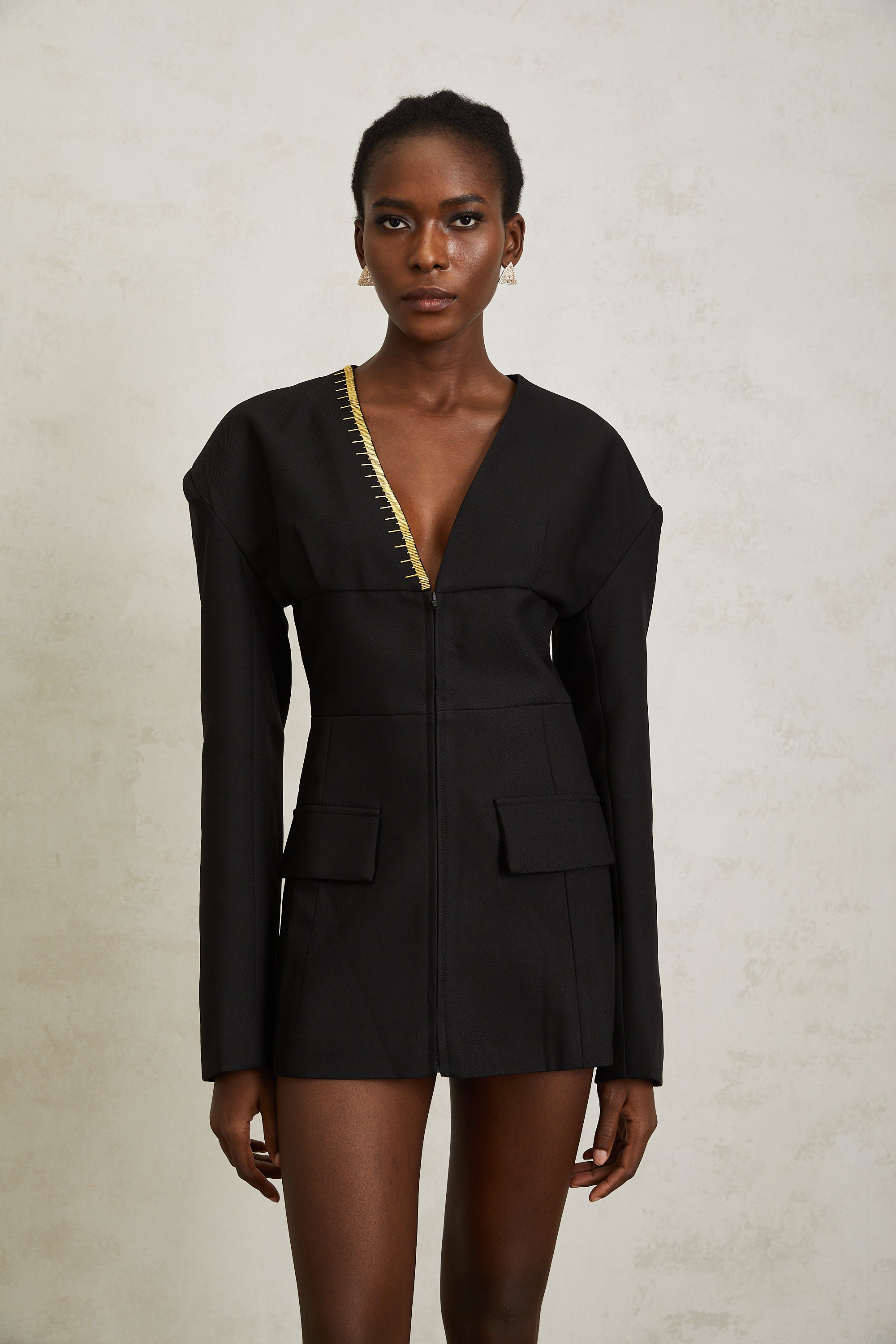 Madeleine Black Slimfit Mini Dress