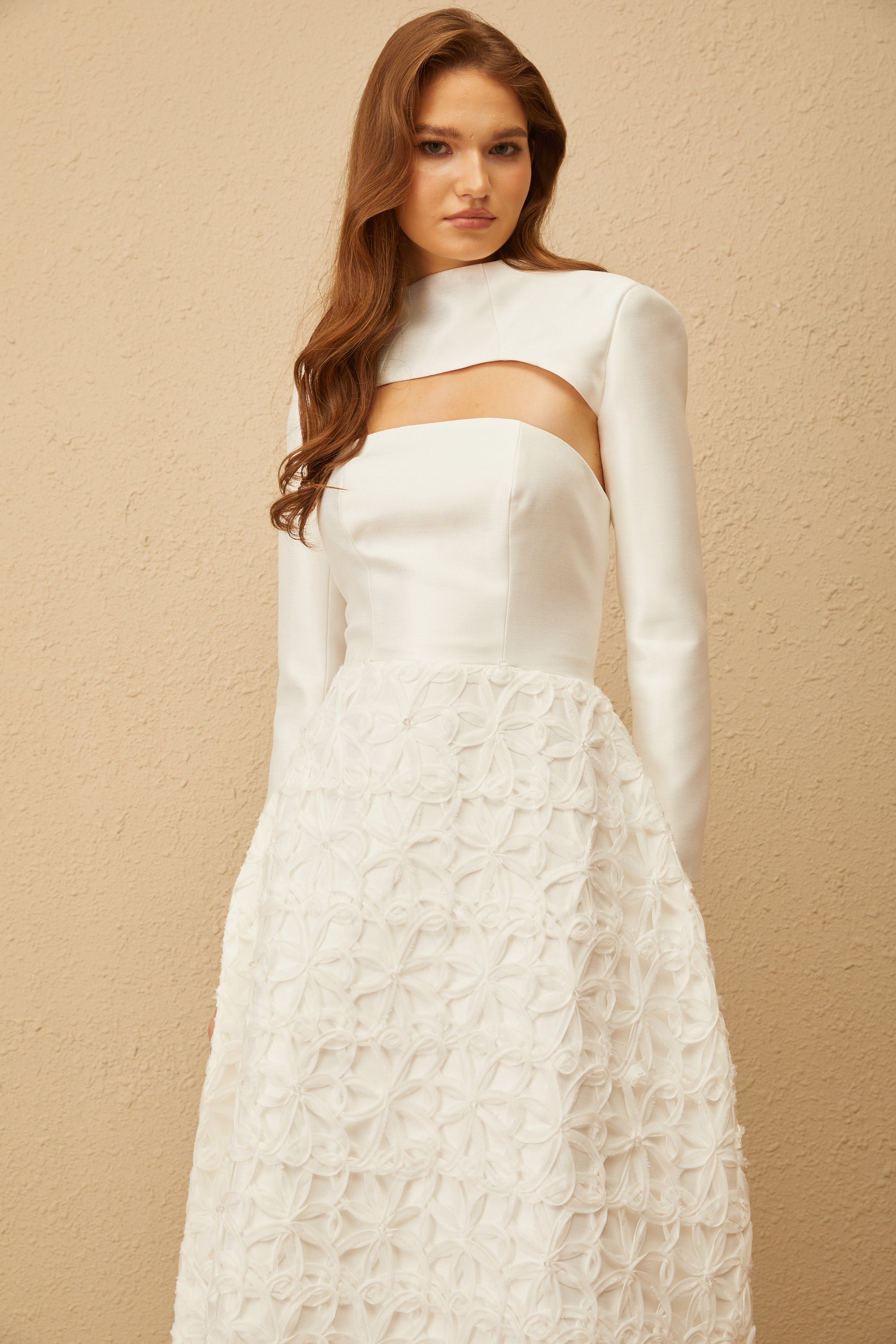 L'Or Flower Jacquard Dress laubeblanc ロル Open Back Jacquard Dress – L'AUBE BLANC