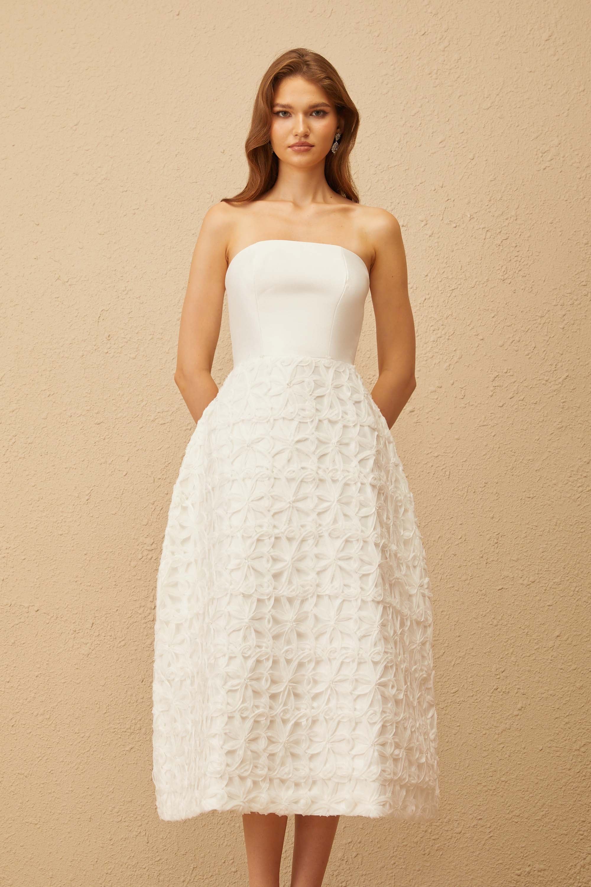 L'Or Flower Jacquard Dress laubeblanc ロル 3way Jacquard dress – L'AUBE BLANC