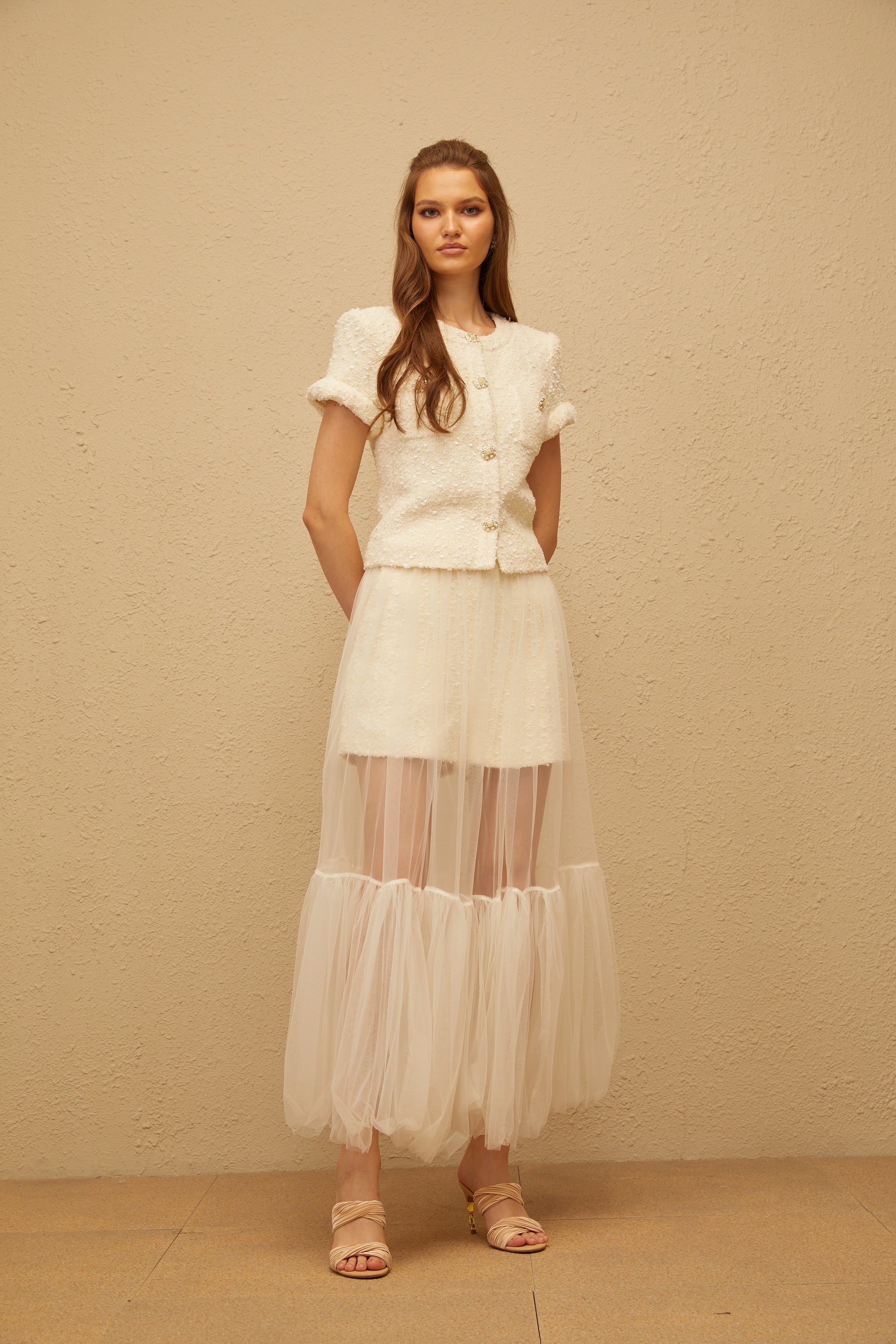 Raphaëlle Cream White Tweed Matching Set