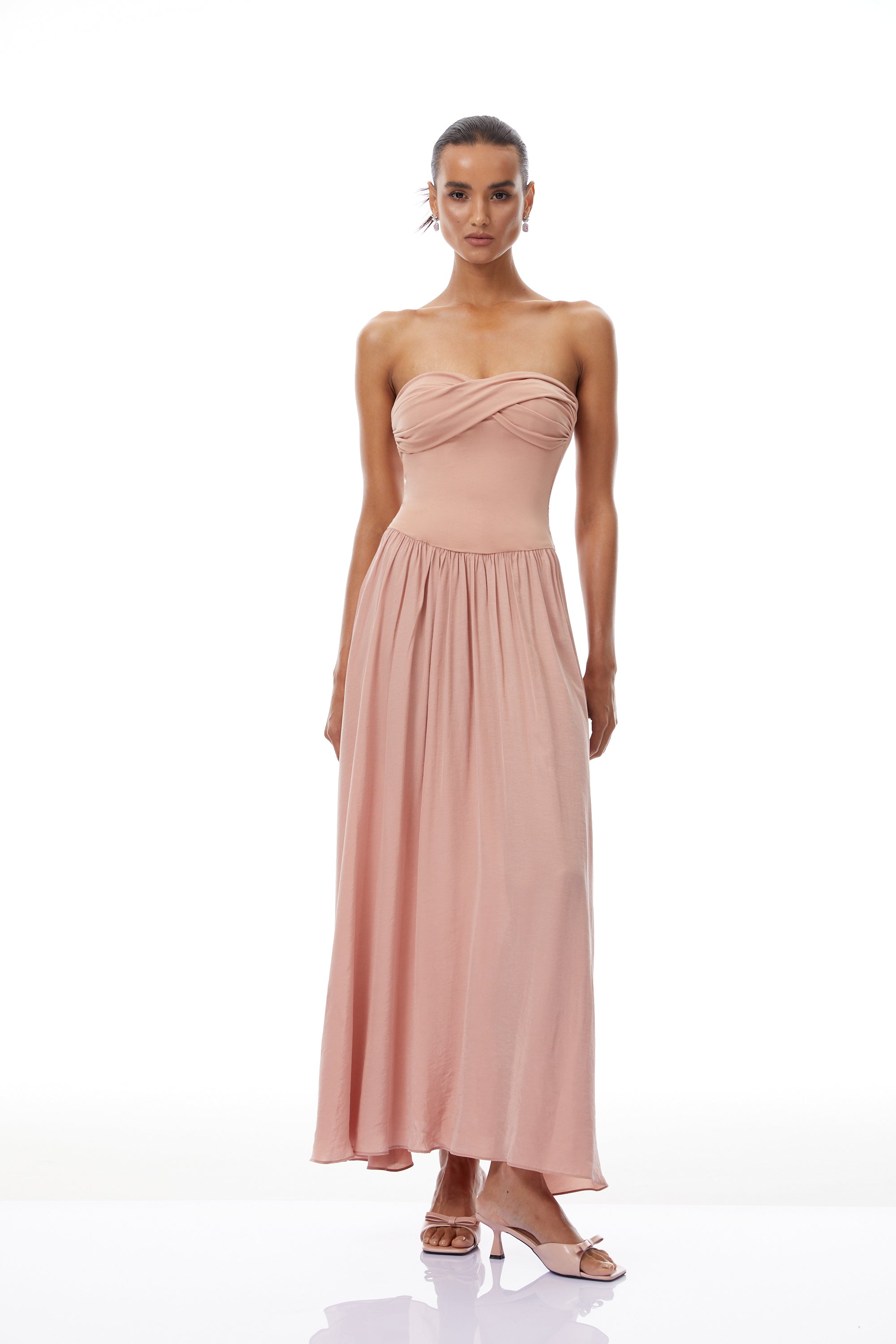 Napsugár Pink Off Shoulder Panelled Maxi Dress