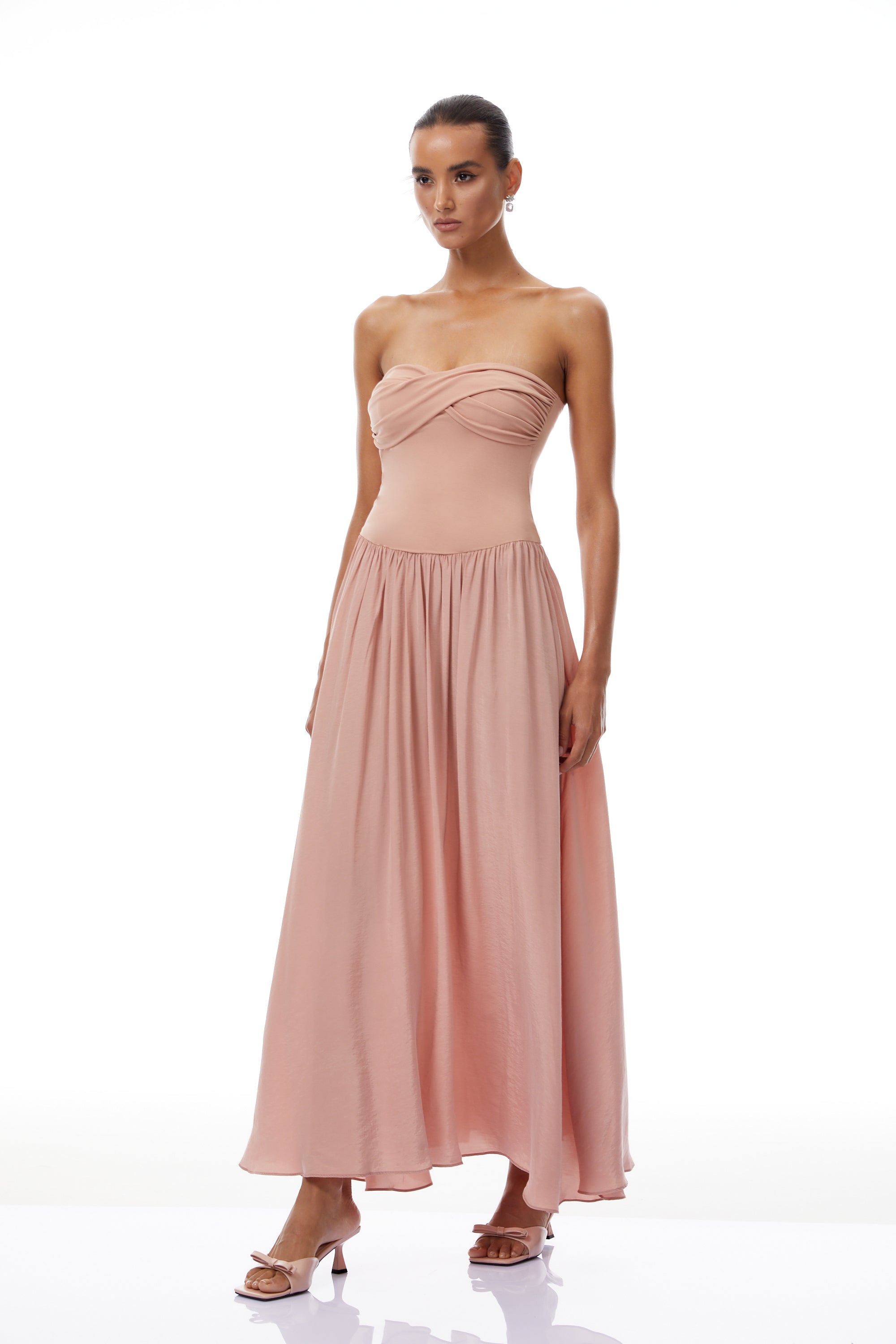 Napsugár Pink Off Shoulder Panelled Maxi Dress