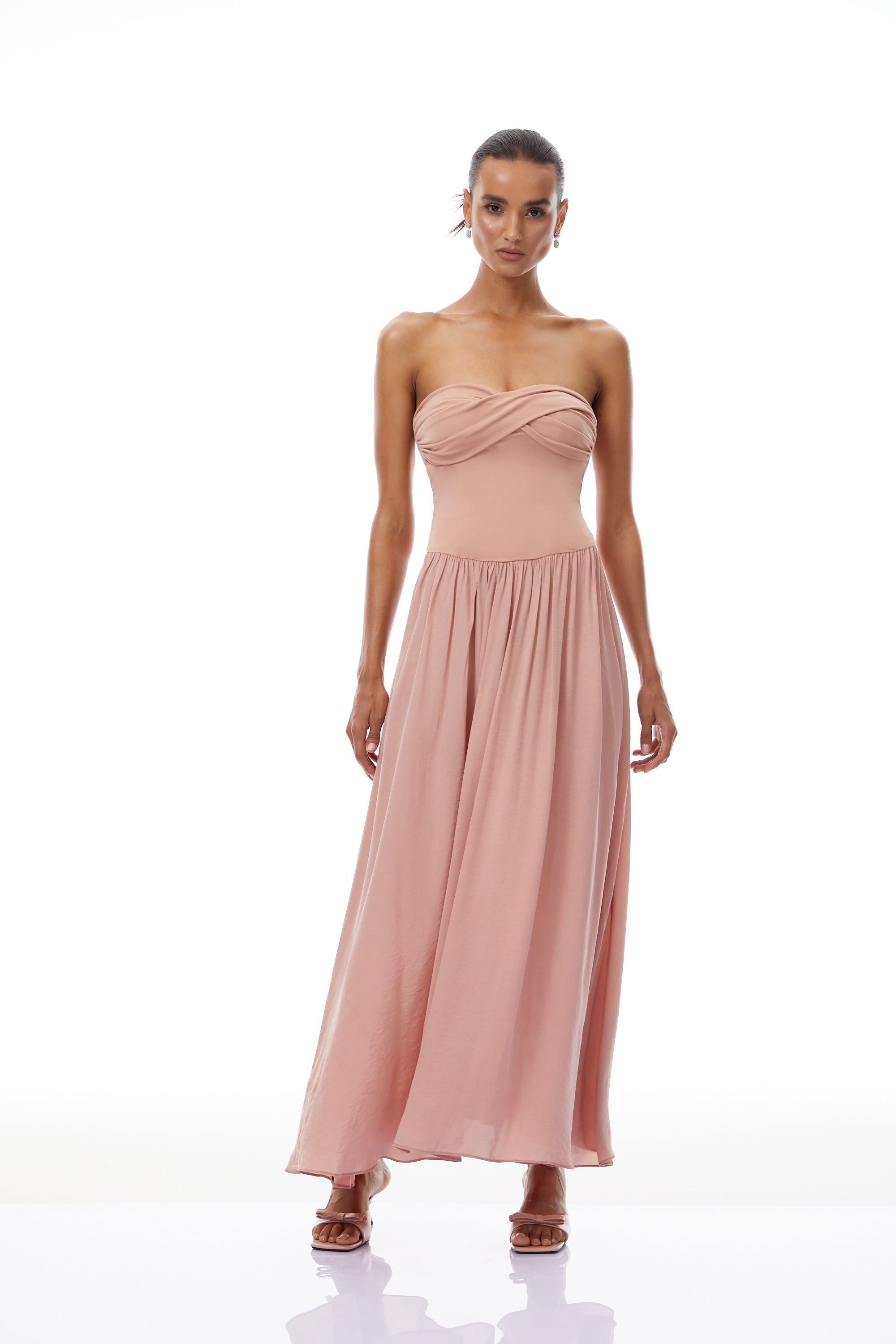 Napsugár Pink Off Shoulder Panelled Maxi Dress