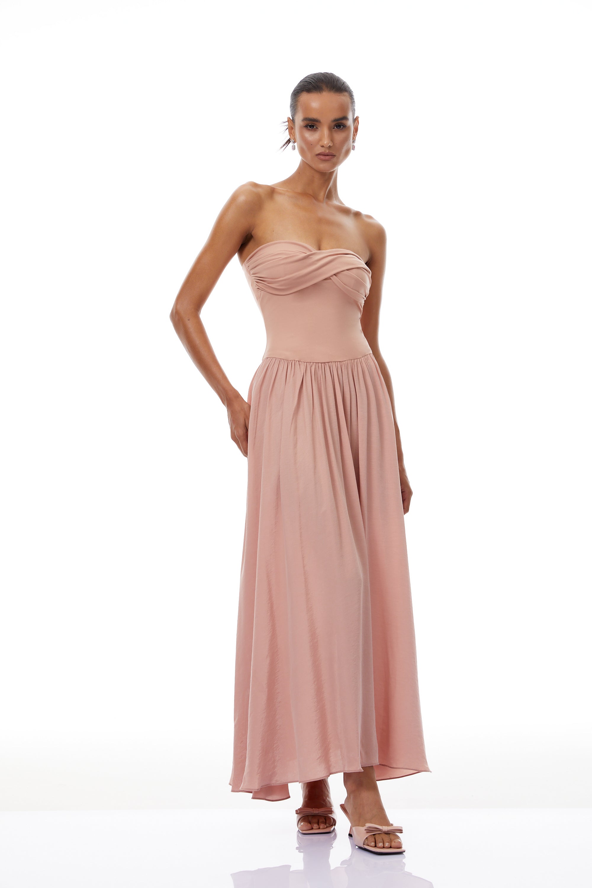 Napsugár Pink Off Shoulder Panelled Maxi Dress