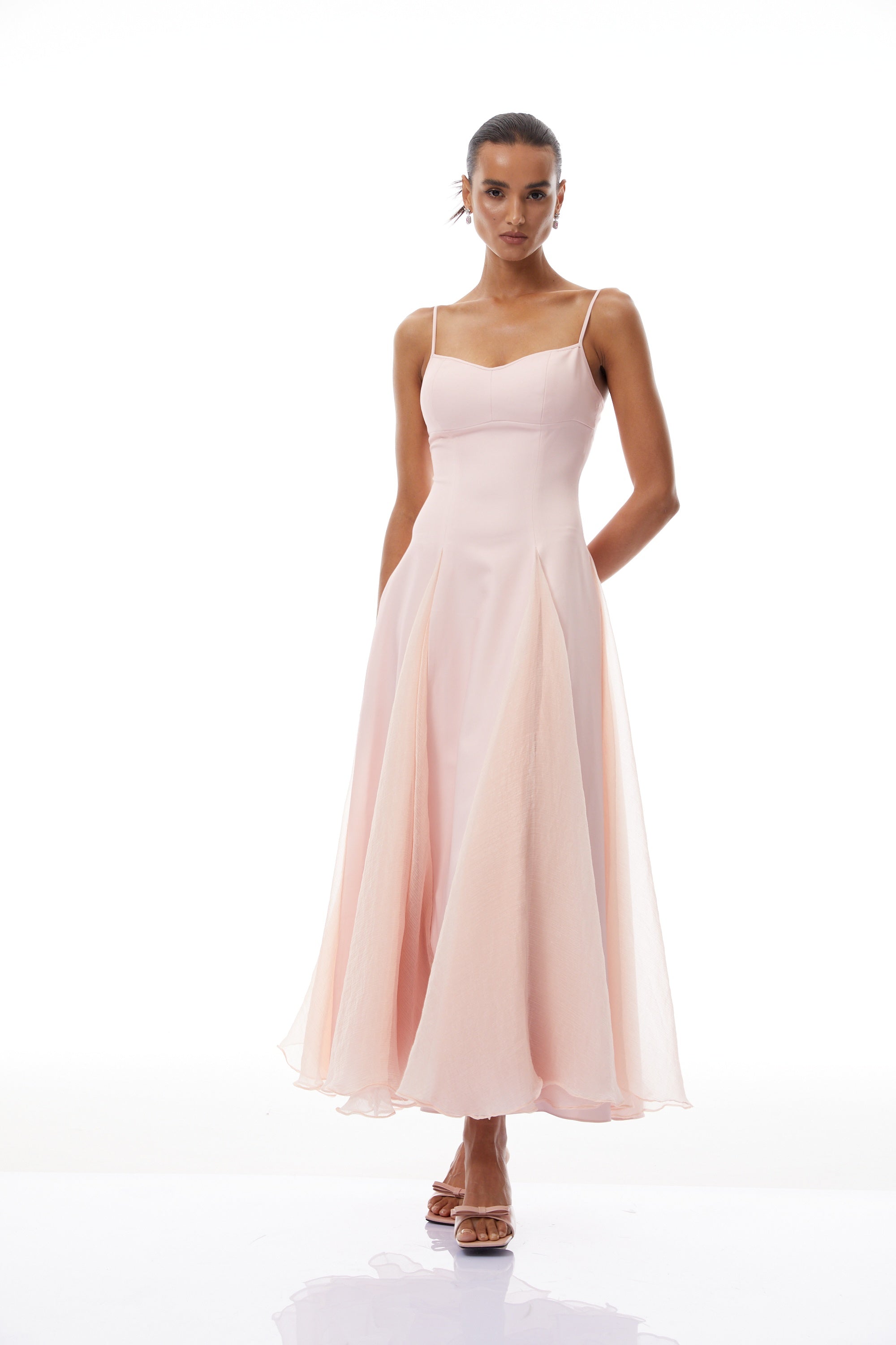 Sofie Pink Pleated Maxi Dress