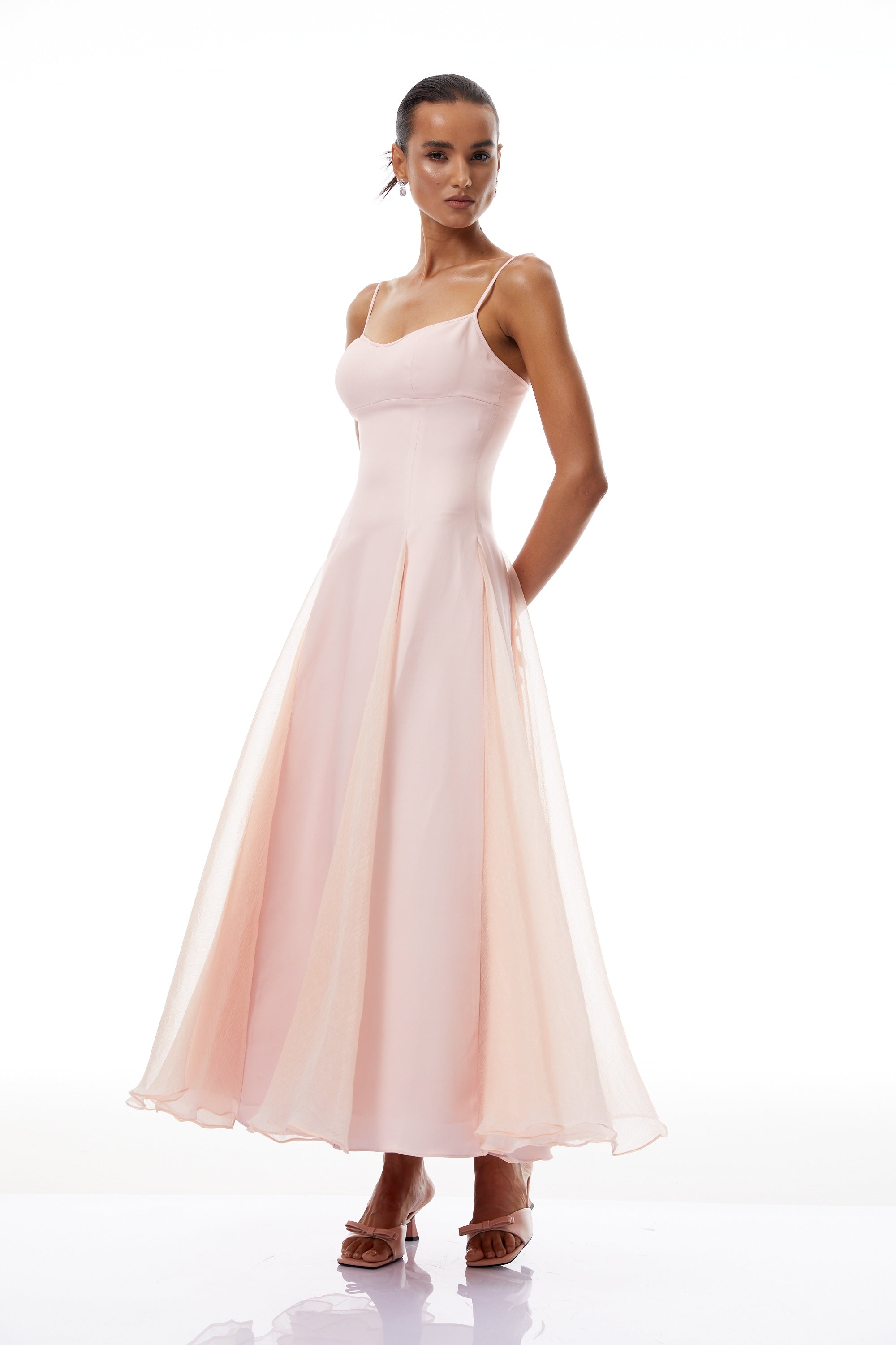 missrosier ロング　ドレス　ピンク　M Sofie Pink Pleated Maxi Dress