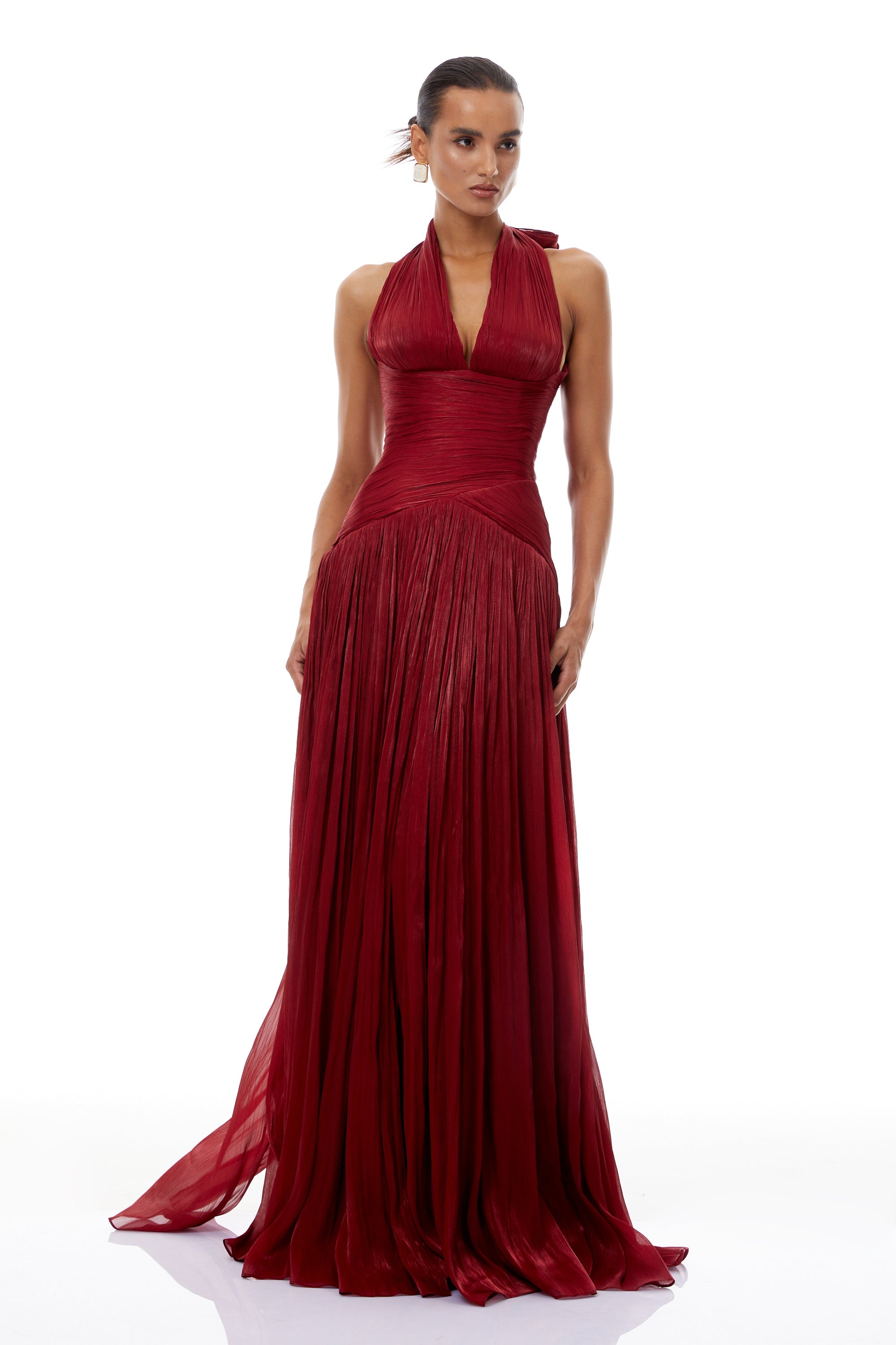 スーツ・フォーマル・ドレス Miss Rosier Uranie Maxi Dress Uranie Red Gathered Maxi Dress