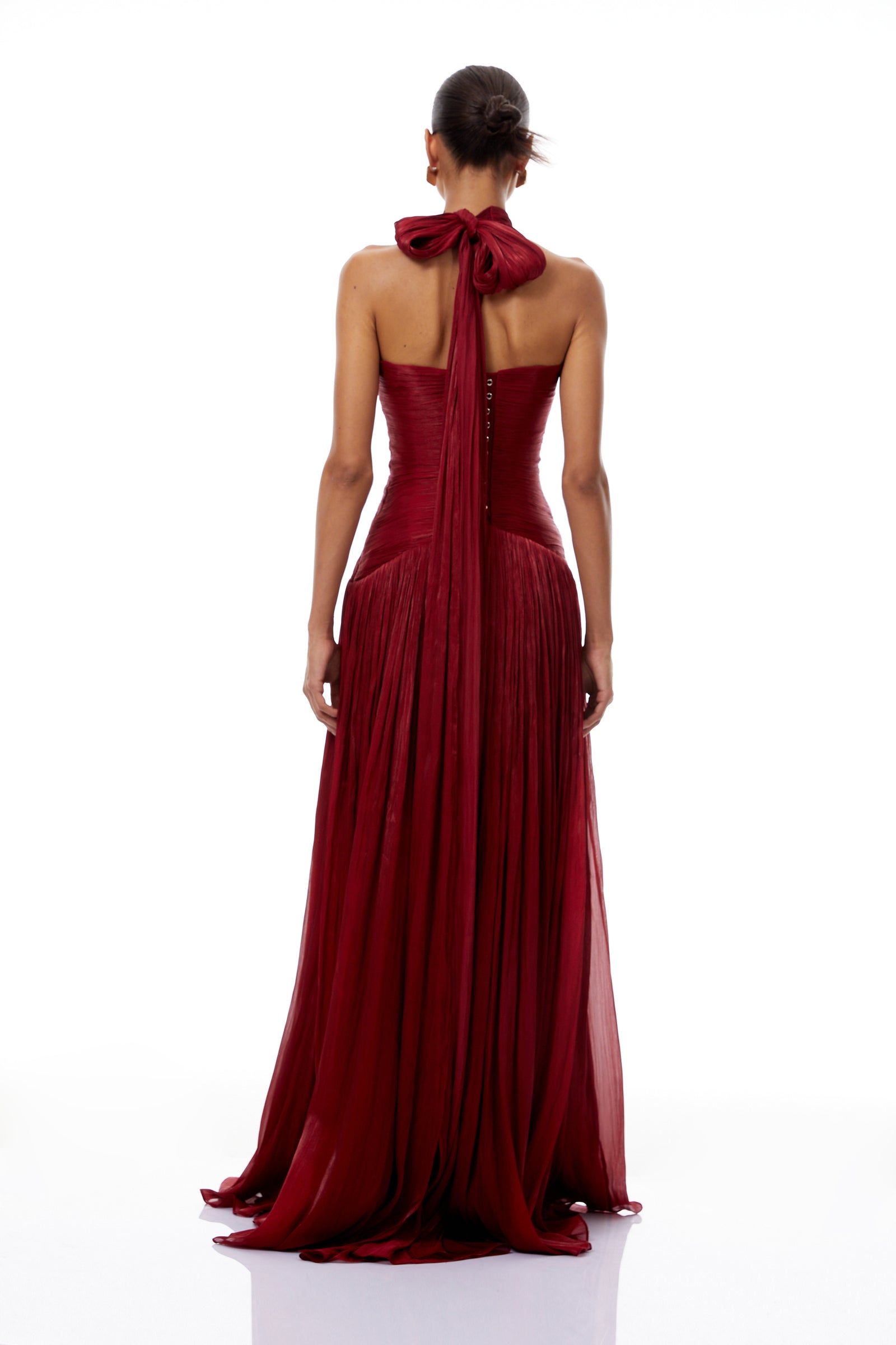 Uranie Neutral Gathered Maxi Dress